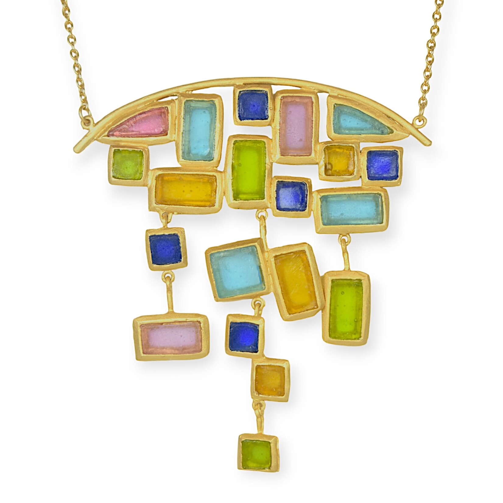 Michael Vincent Michaud Mosaic Statement Necklace