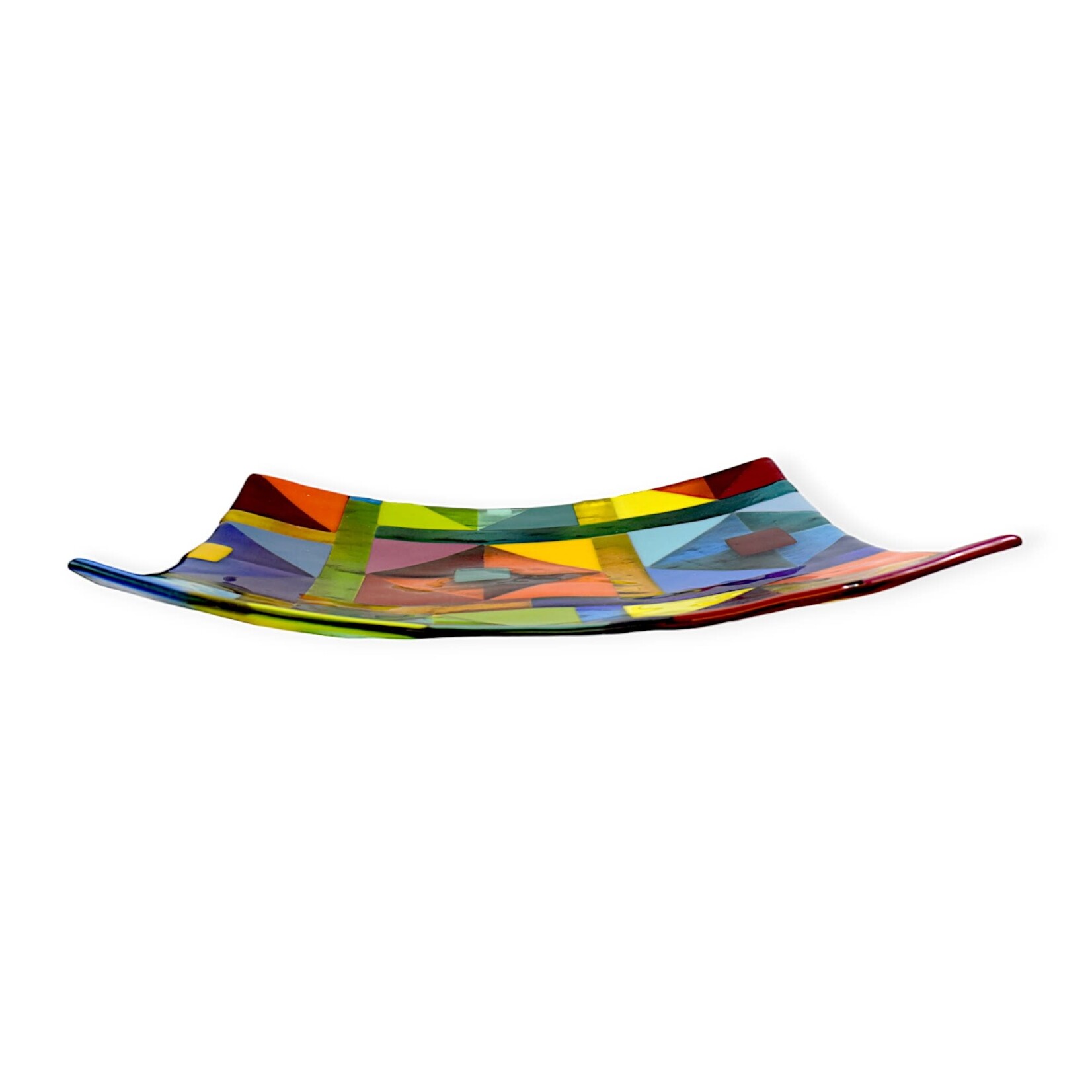 Case Island Glass Livy Square Platter Multi Patchwork