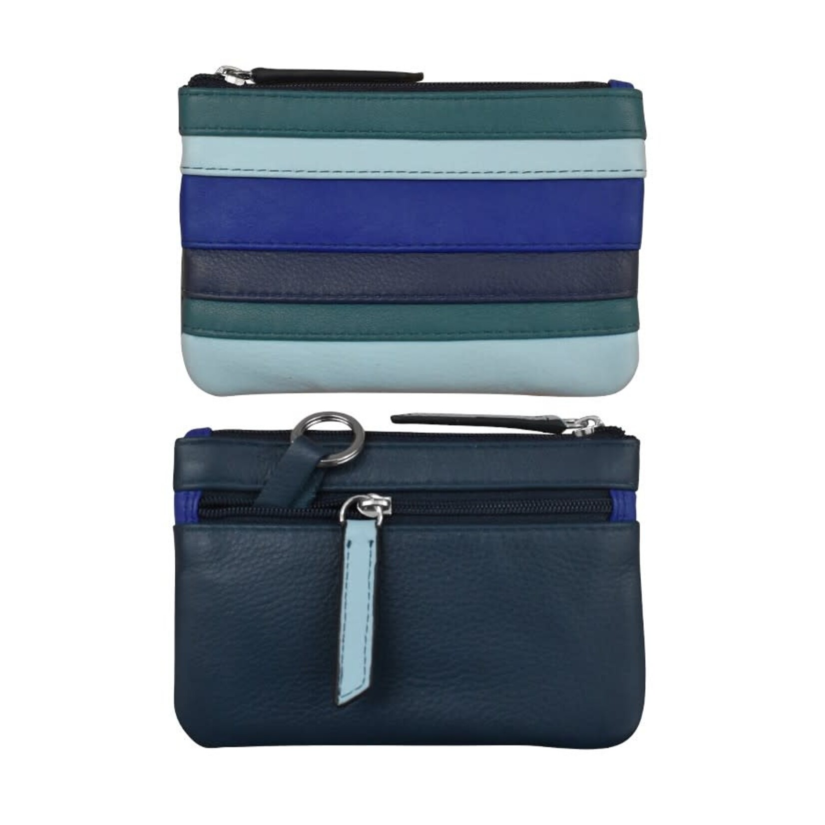 Stripes Coin Purse with Key Ring