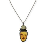 Laurie Leonard Designs Face Necklace with Stripe Pattern