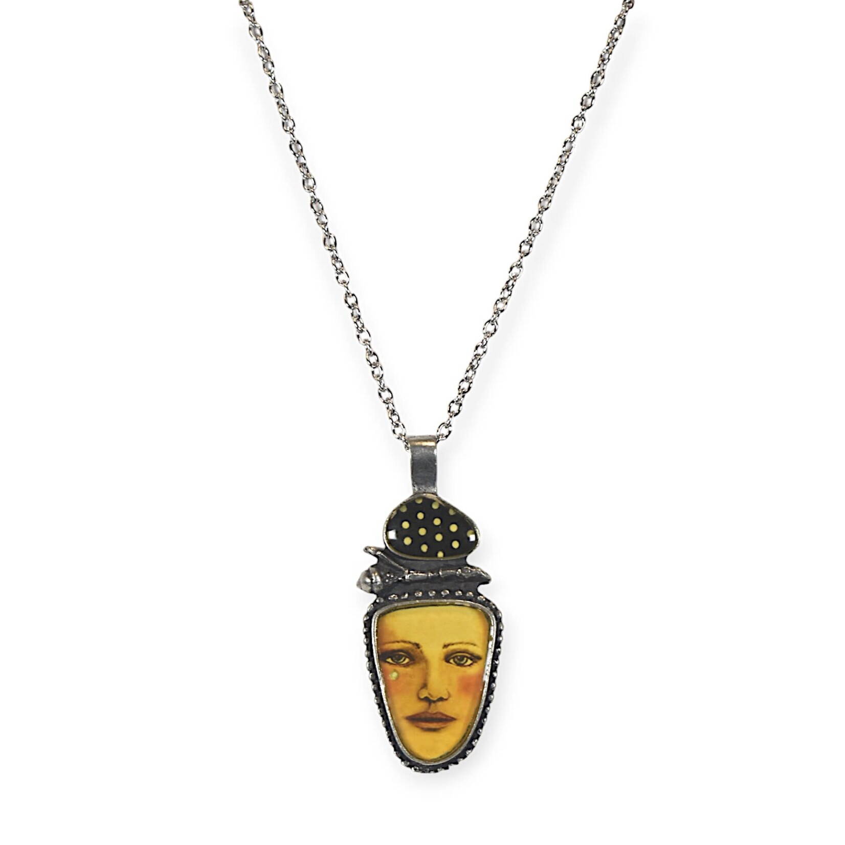 Laurie Leonard Designs Face Necklace with Stripe Pattern