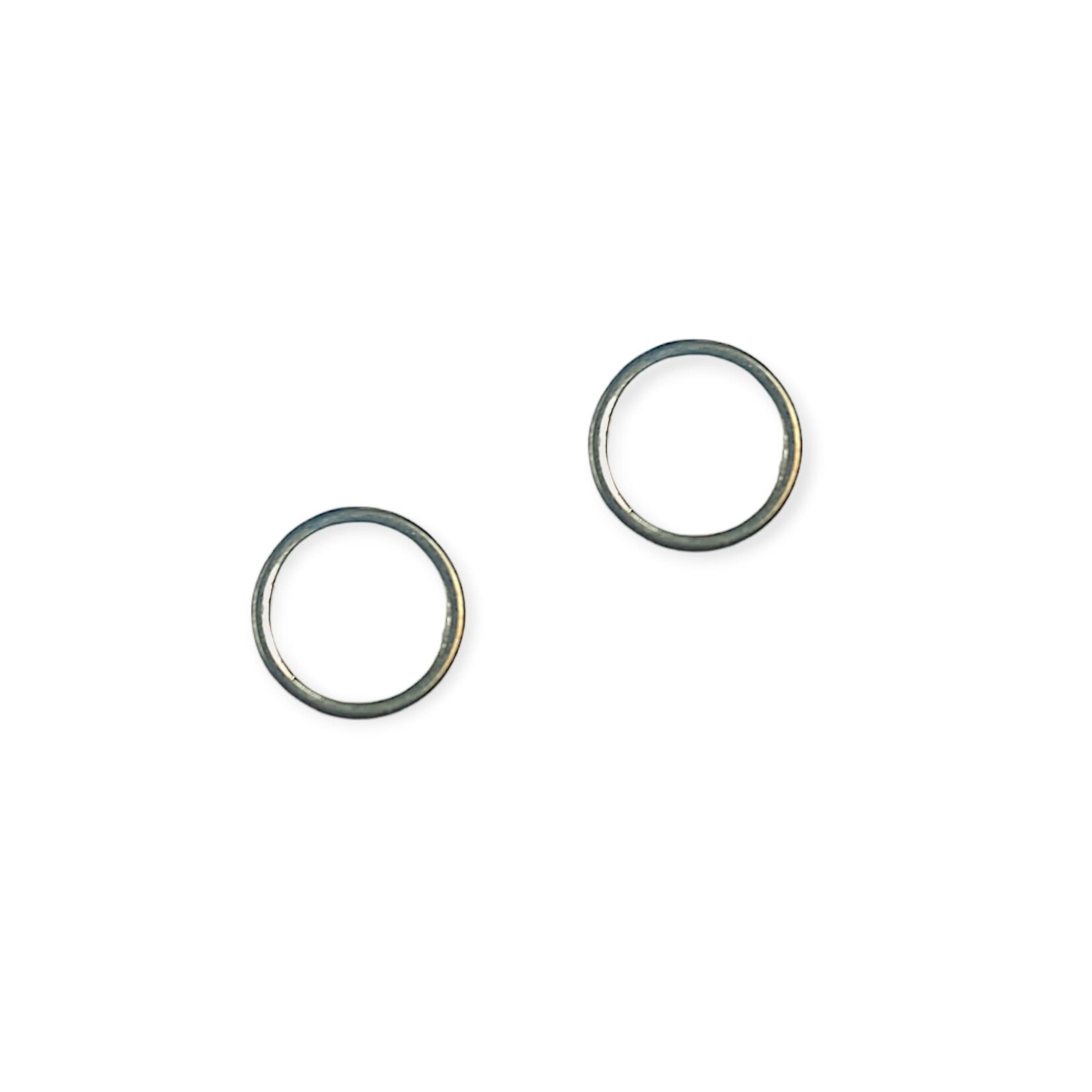 Peter M Round Metal Stud Earring