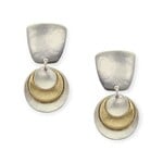 Marjorie Baer Accessories Inc. Tapered Square with Tiered Dished Discs Clip Earring*