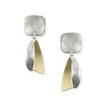 Marjorie Baer Accessories Inc. Rounded Square Convex and Concave Dangle Clip Earring