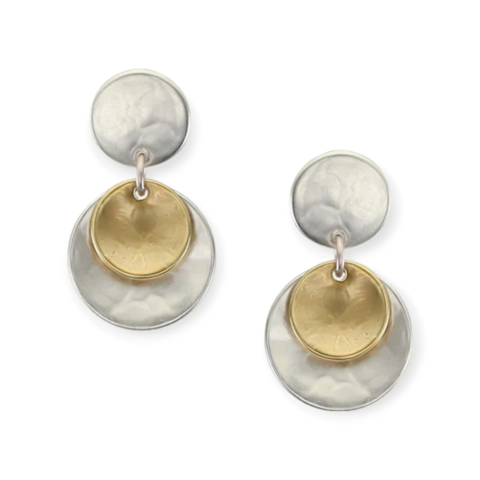 Marjorie Baer Accessories Inc. Disc with Layered Dished Discs Post Earring