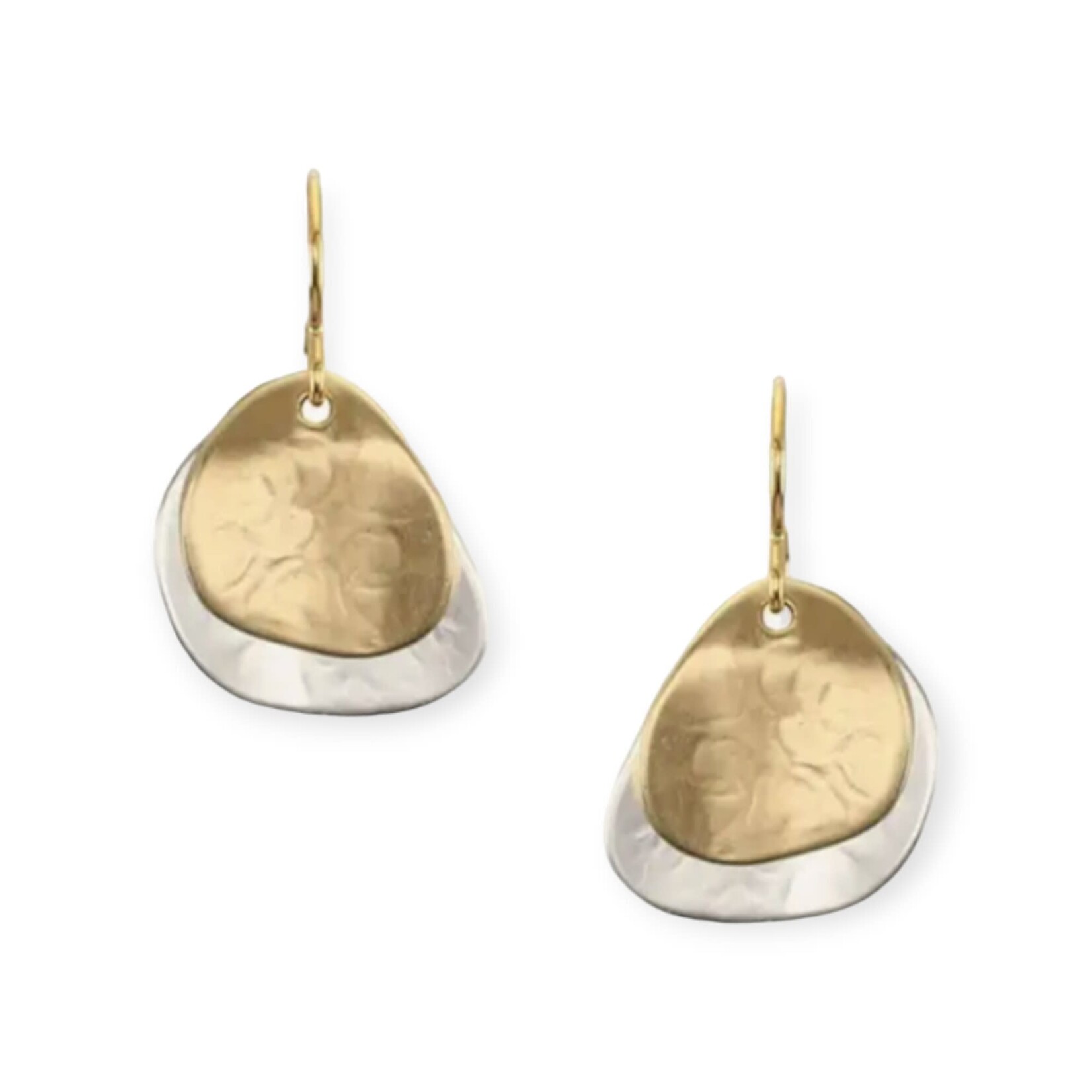 Marjorie Baer Accessories Inc. Small Layered Organic Discs Wire Earrings