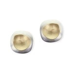 Marjorie Baer Accessories Inc. Domed Rounded Square with Dished Organic Shape Post Earring