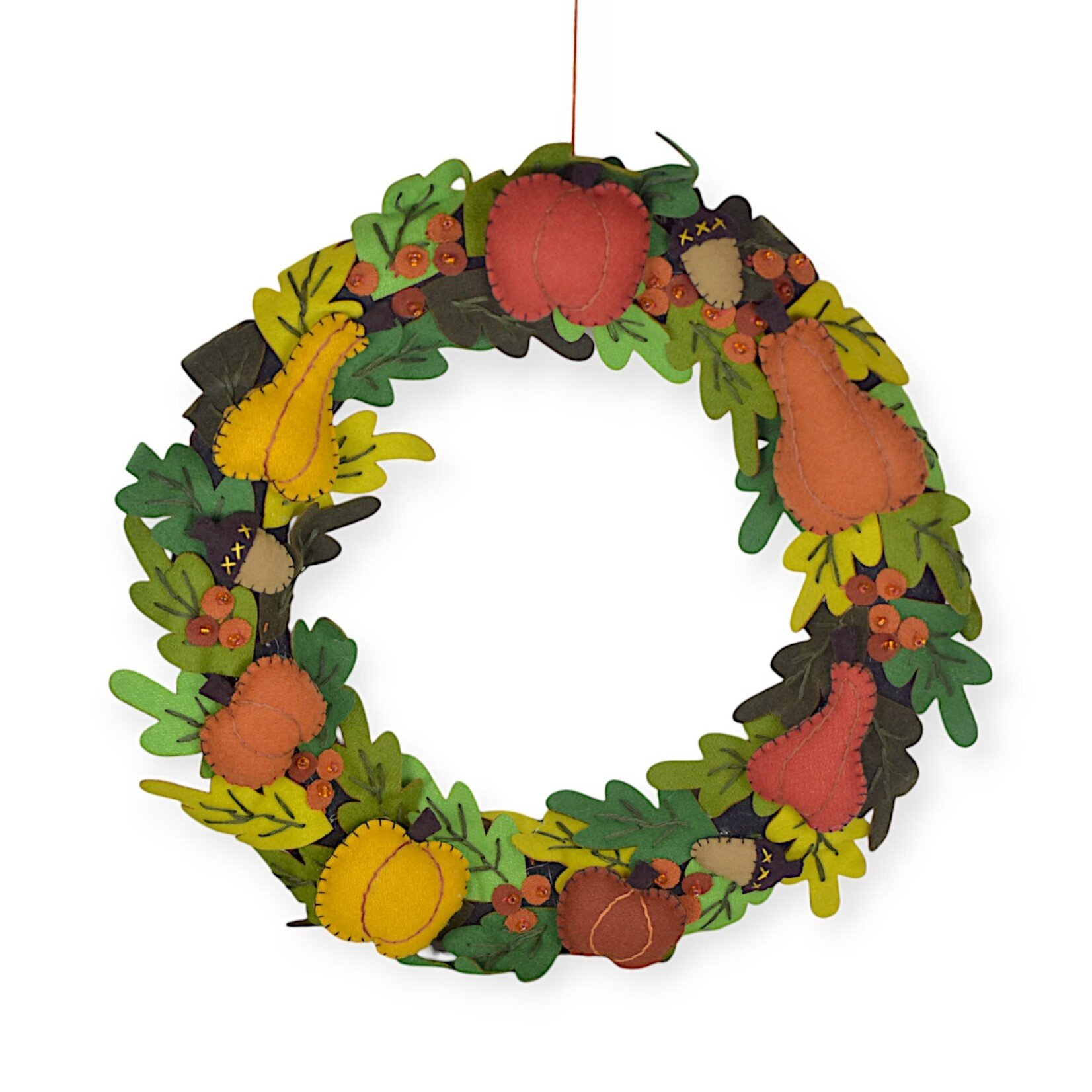 Stitch By Stitch 14" Wreath of Pumpkins