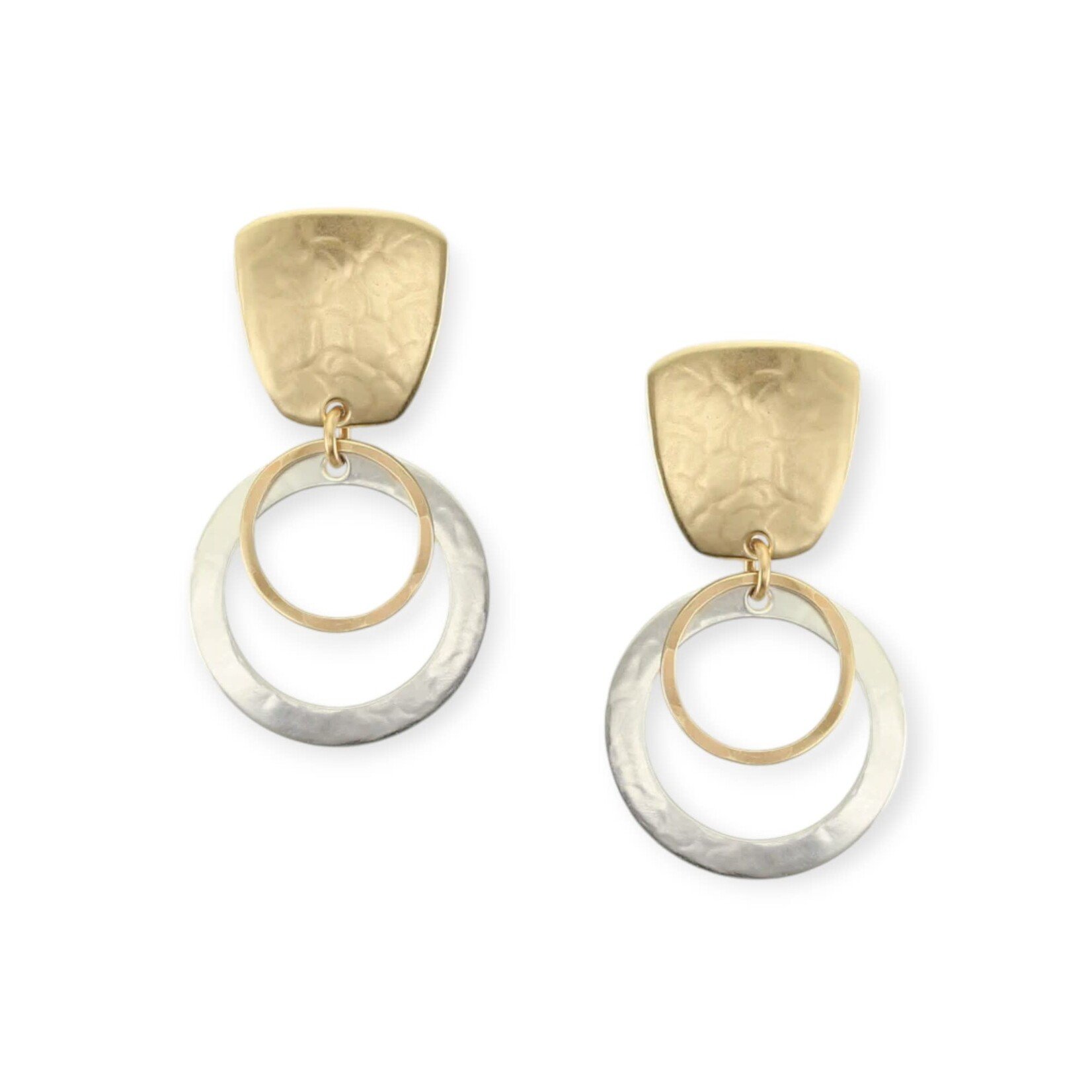 Marjorie Baer Accessories Inc. Tapered Square Rings Cutout Disc Clip Earring