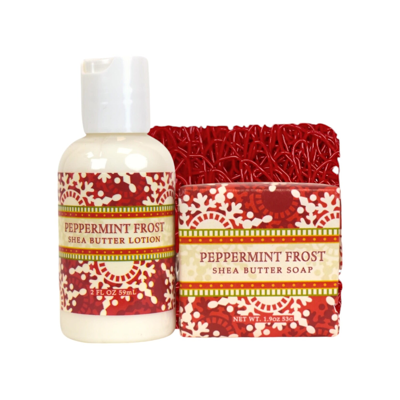 Greenwich Bay Trading Company Mini Scented Lotion, Soap, & Saver Peppermint Frost Set
