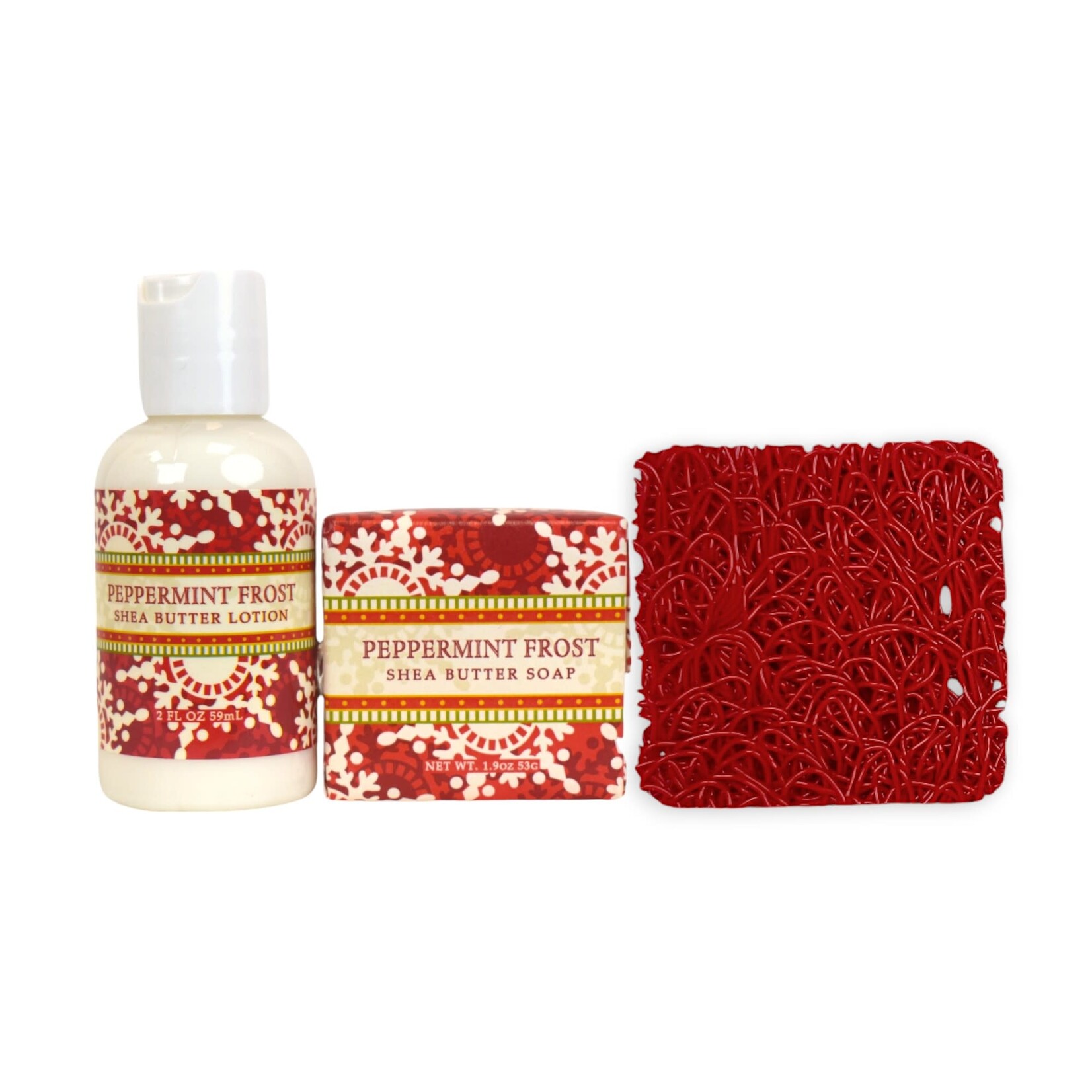 Greenwich Bay Trading Company Mini Scented Lotion, Soap, & Saver Peppermint Frost Set