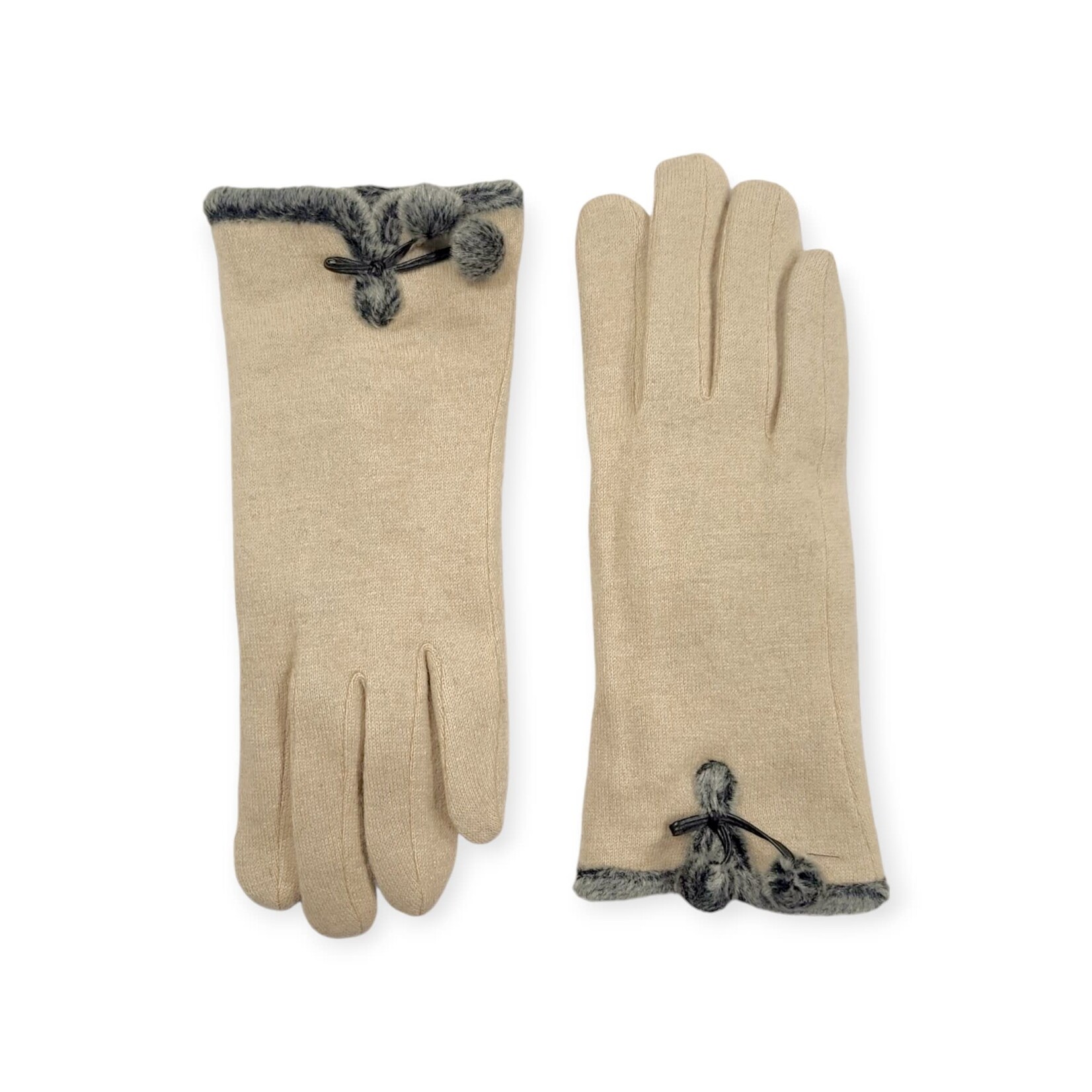 Shihreen Inc Wool Glove Fur Lining & Pom Pom