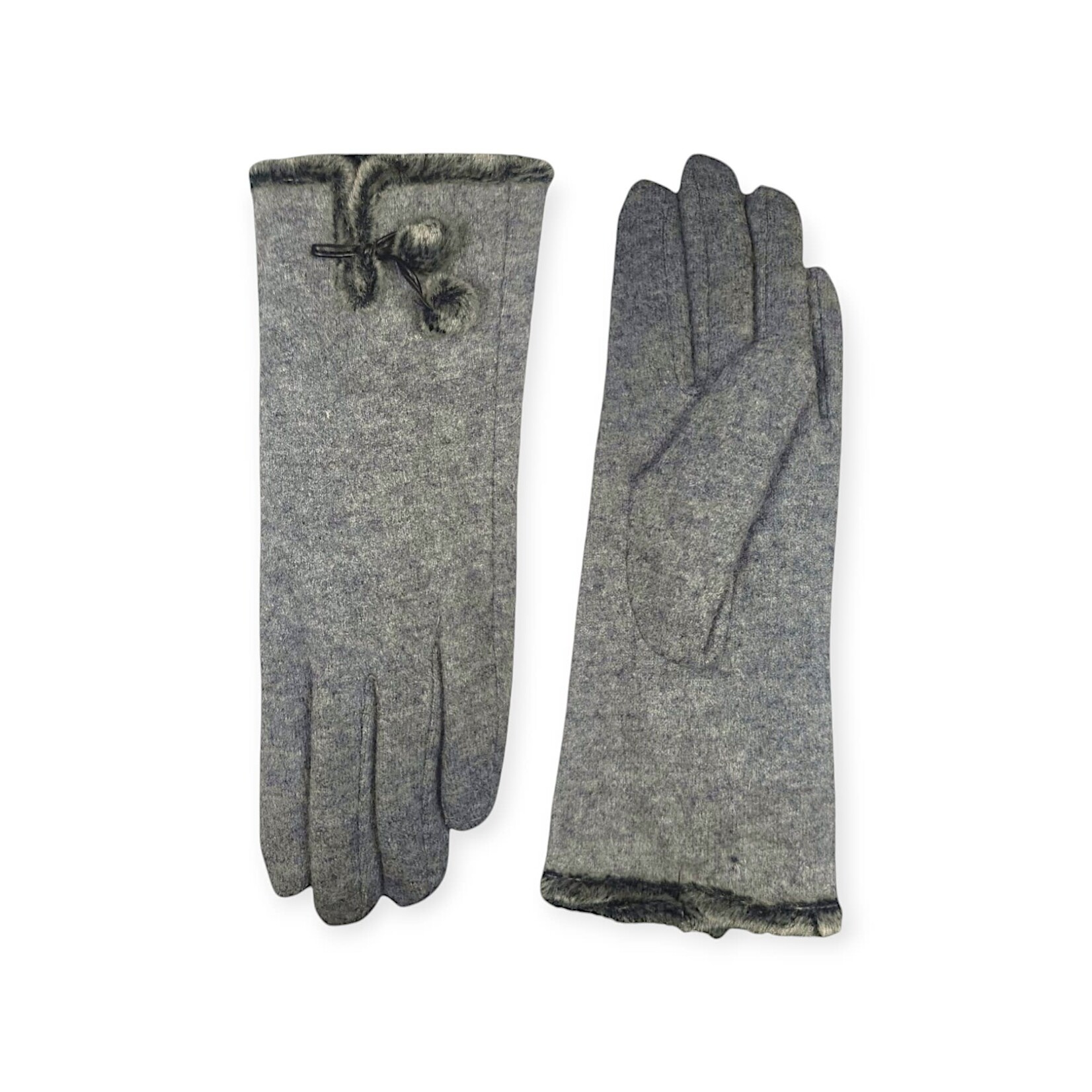 Shihreen Inc Wool Glove with Fur lining & Pompom