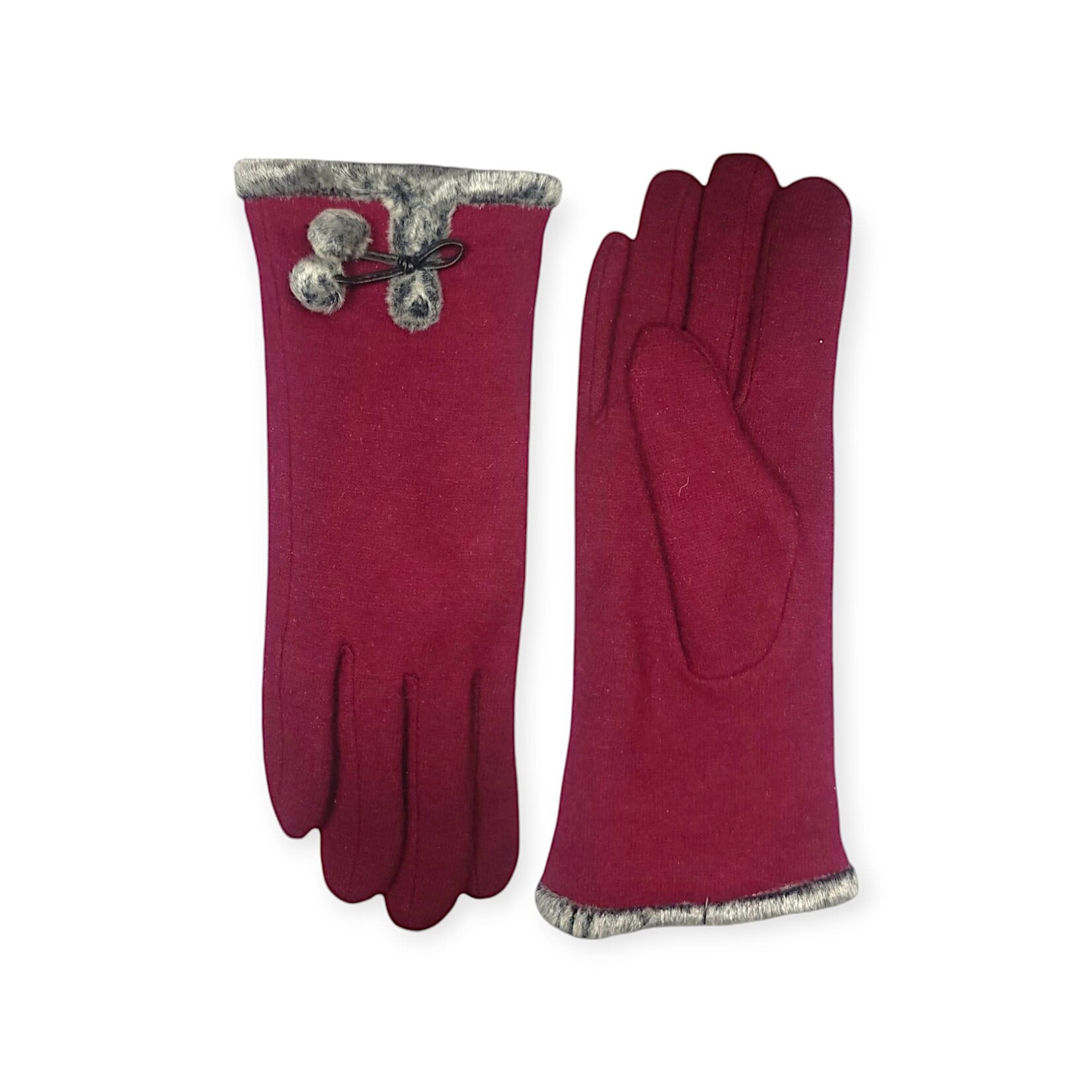 Shihreen Inc Wool Glove Fur Lining & Pom Pom