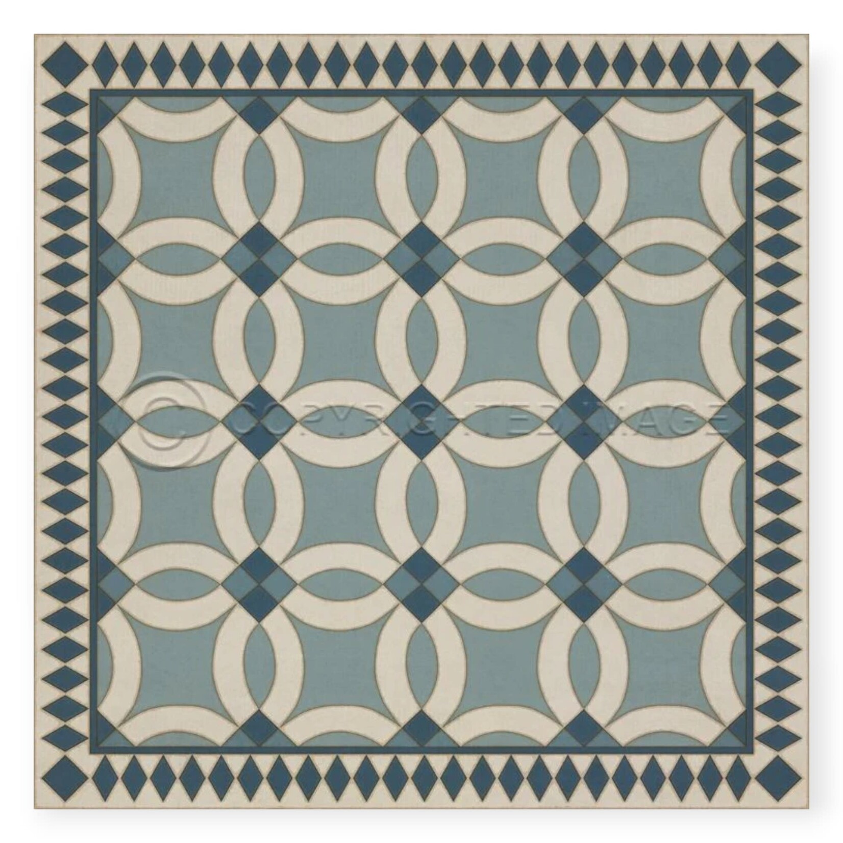 Wedding Ring Vintage Vinyl Floorcloths