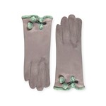 Shihreen Inc Micro Suede Gloves Pom Pom & Fur Trim