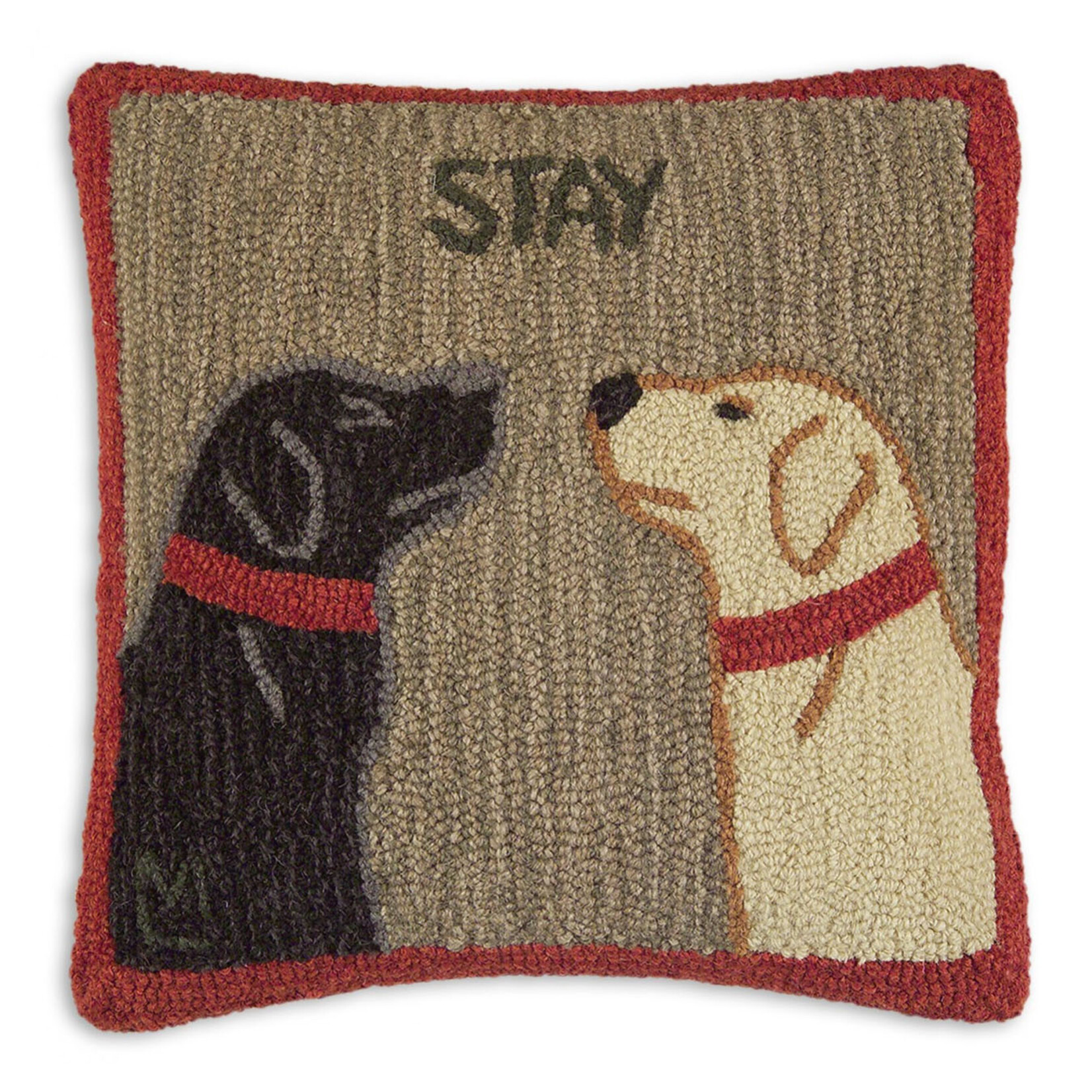 Stay - Hooked Wool Pillow
