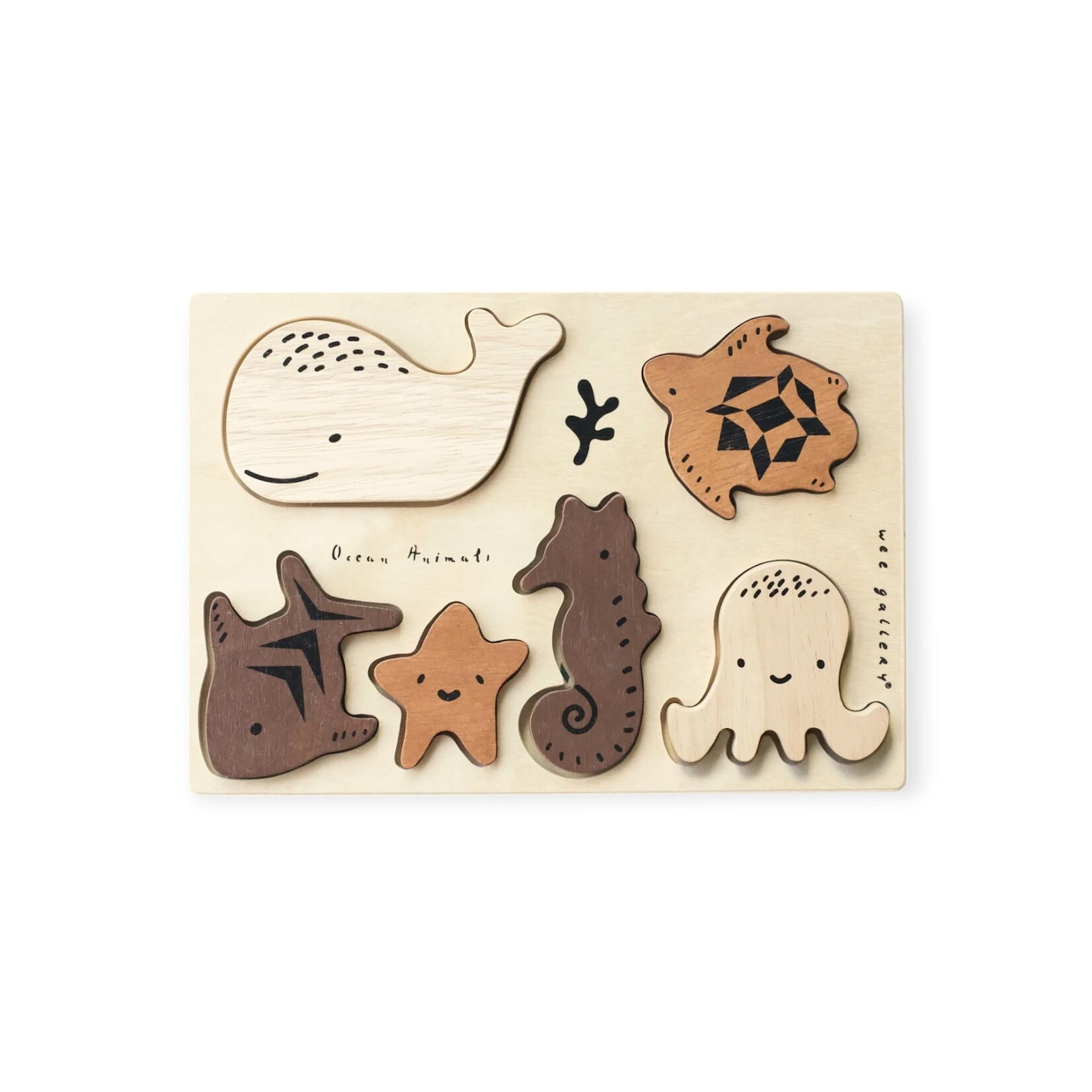 Wee Gallery Wooden Tray Puzzle - Ocean Animals