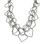 Heart Shaped Chunky Necklace Silver