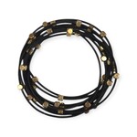 Black Unbound Wire with Gold Beads