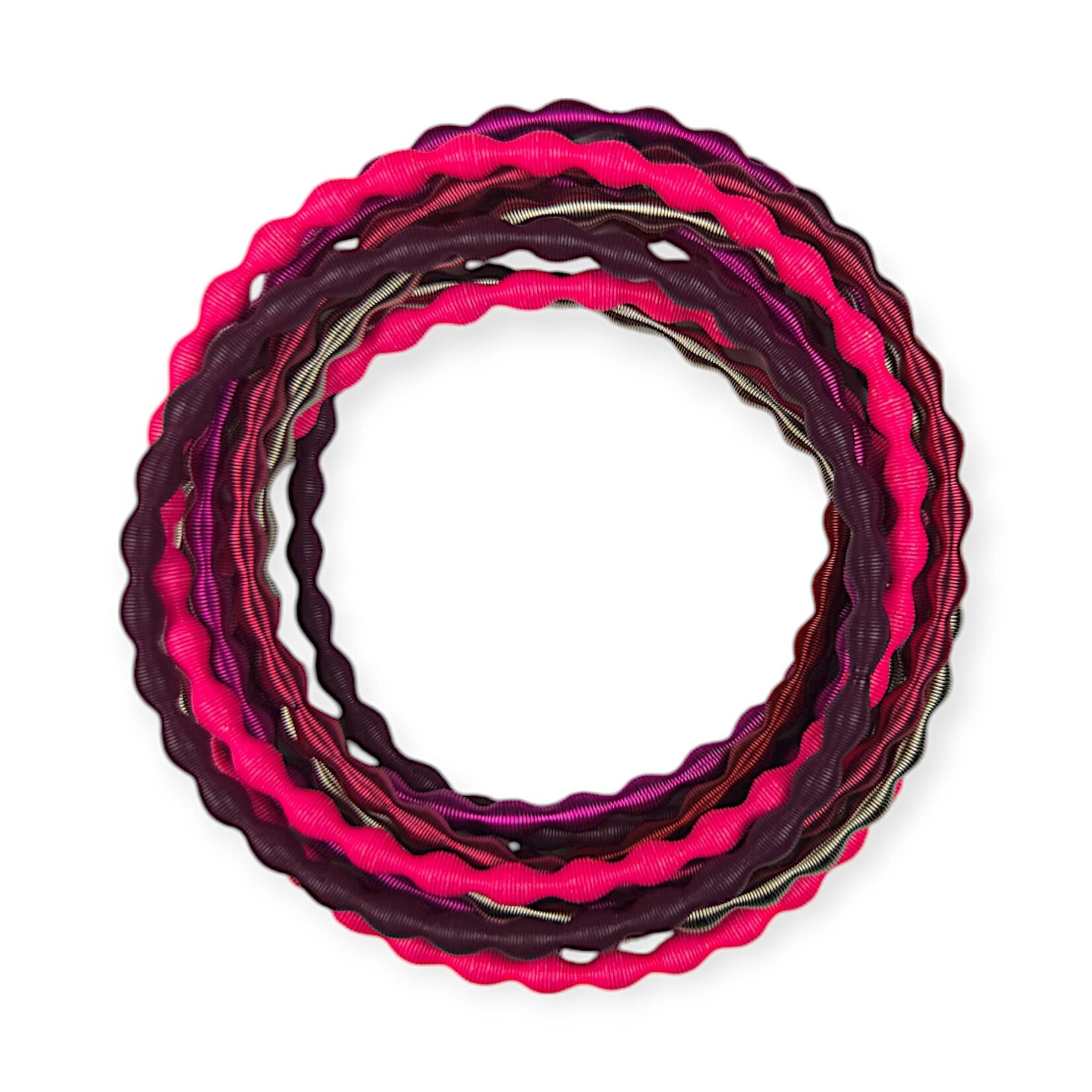 Adia Kibur Accessories Pink Coil Bracelet Set