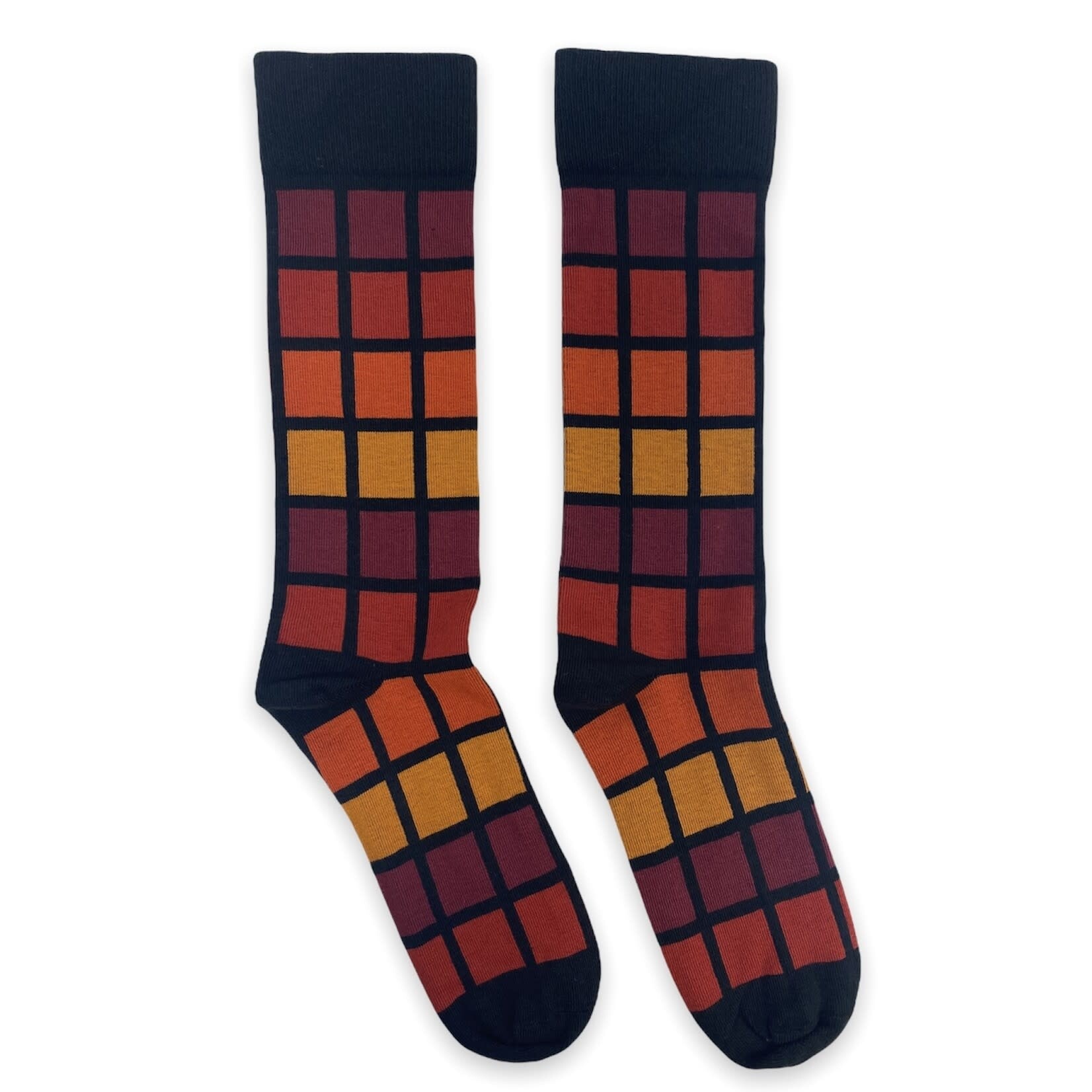 Subway Grid Socks Black/Red