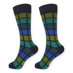 Subway Grid Socks Navy/Green