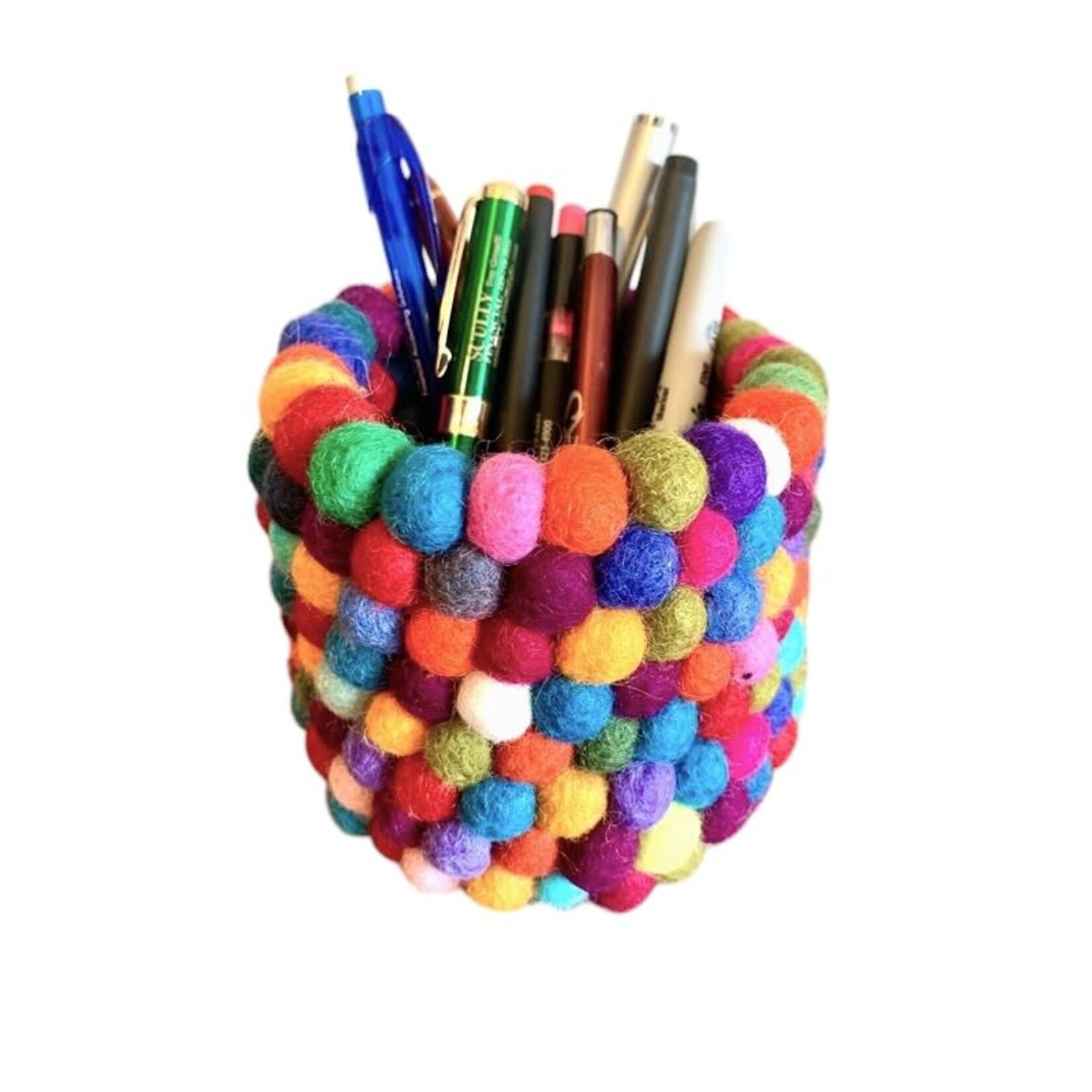 Pomegranate Moon Felted Wool Pencil Holder