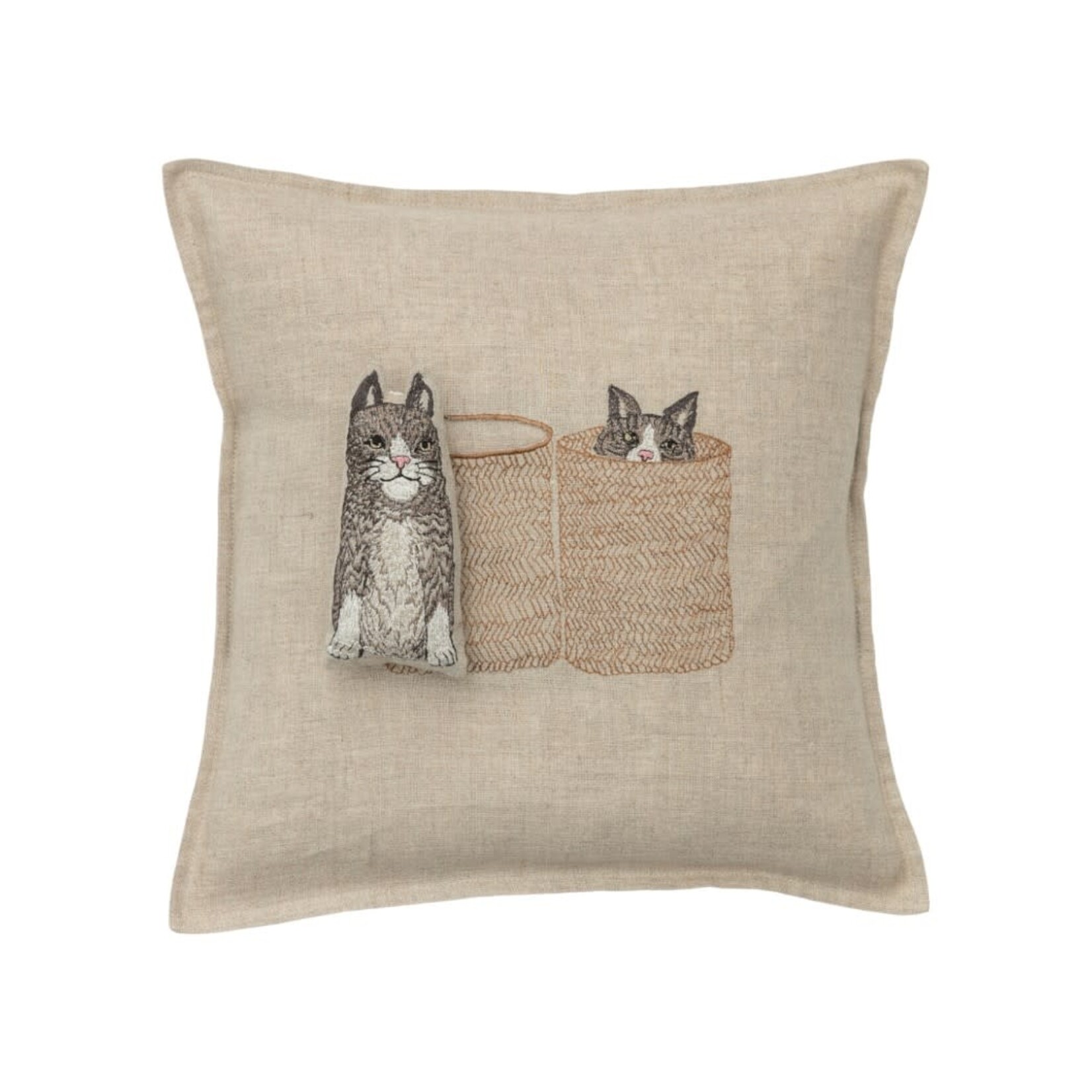 Coral & Tusk Basket Cats Pocket Pillow