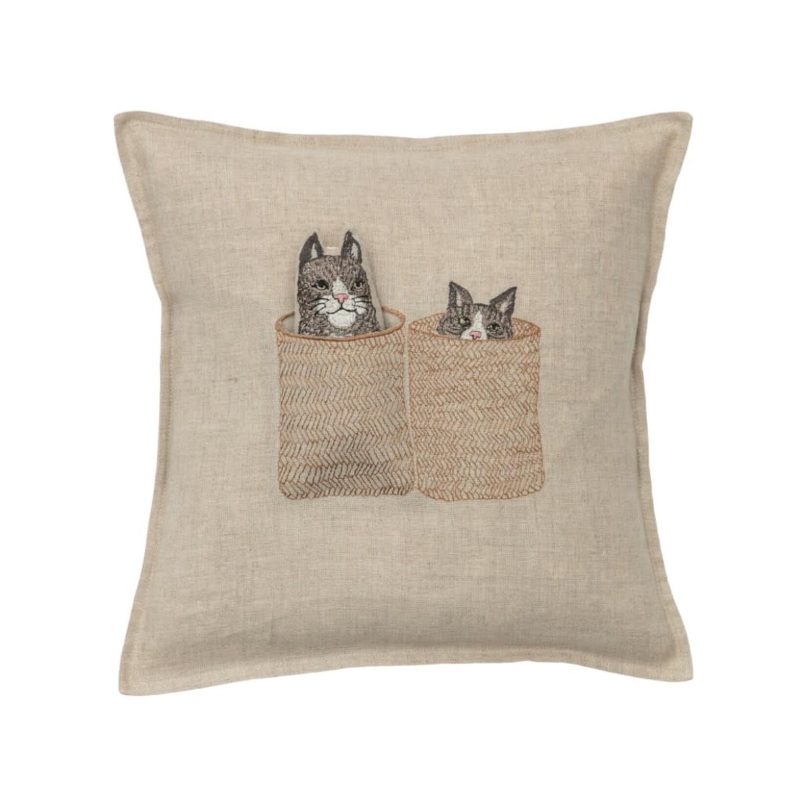 Coral & Tusk Basket Cats Pocket Pillow