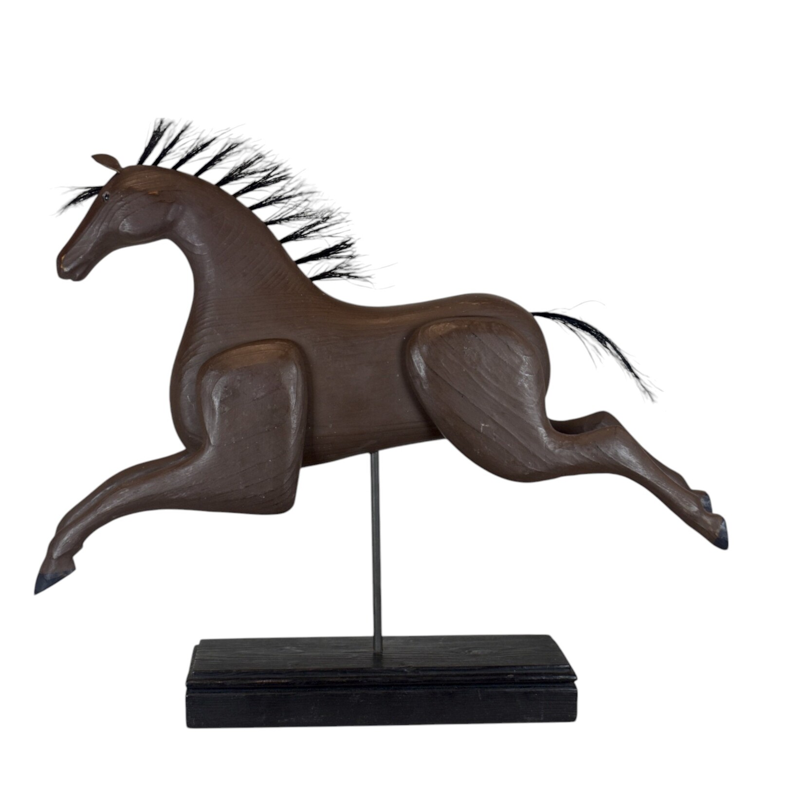 Brown Leaping Horse on Stand