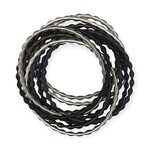 Adia Kibur Accessories Black and Silver Coil Bracelet Set