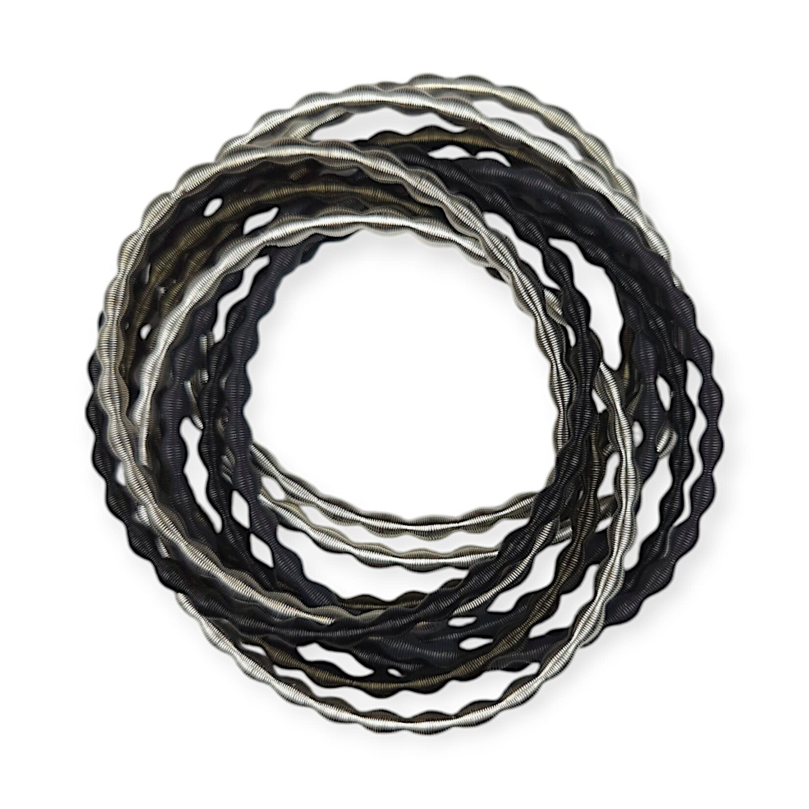 Adia Kibur Accessories Black and Silver Coil Bracelet Set