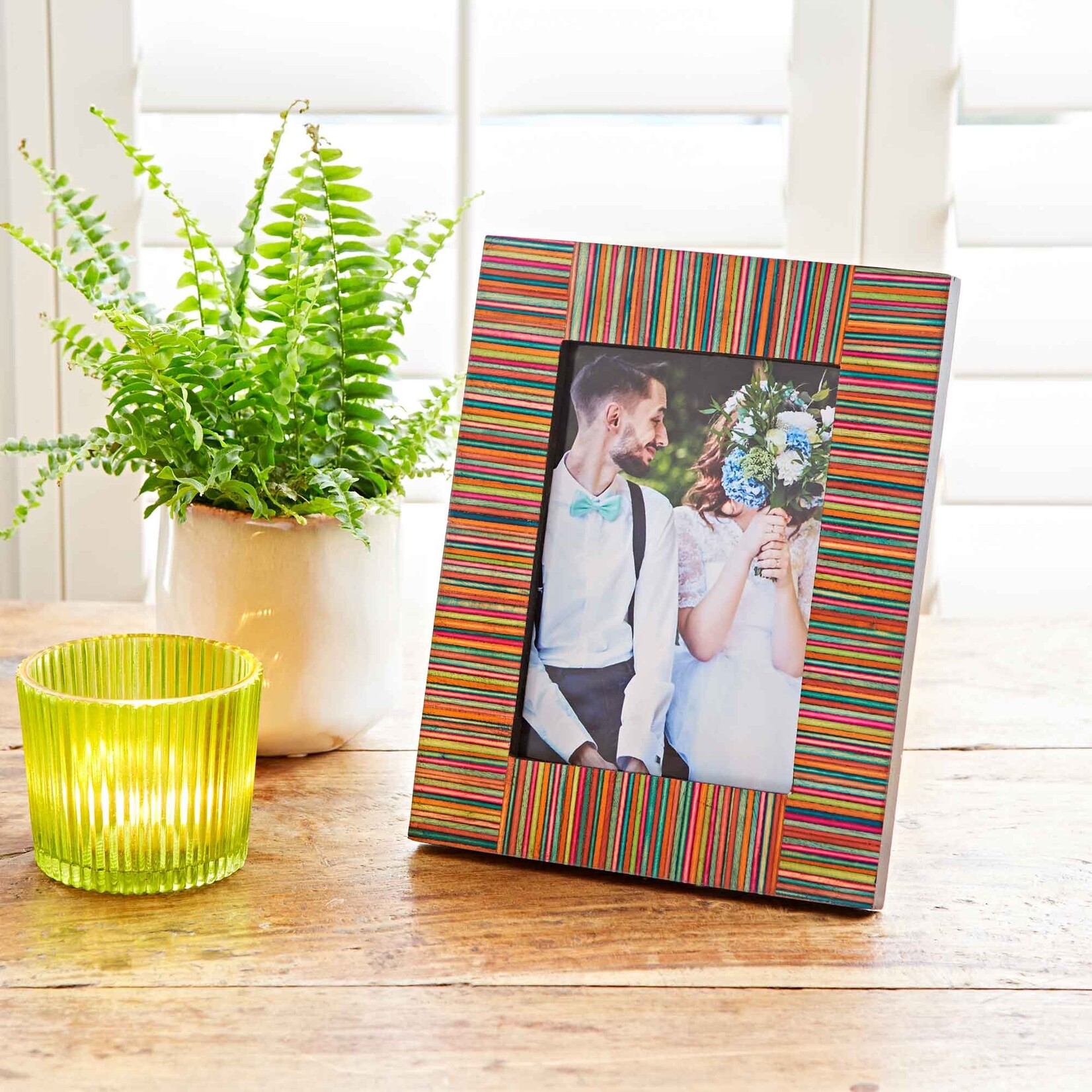 Paper High Dhari Papri Wood Multicolor Photo Frame