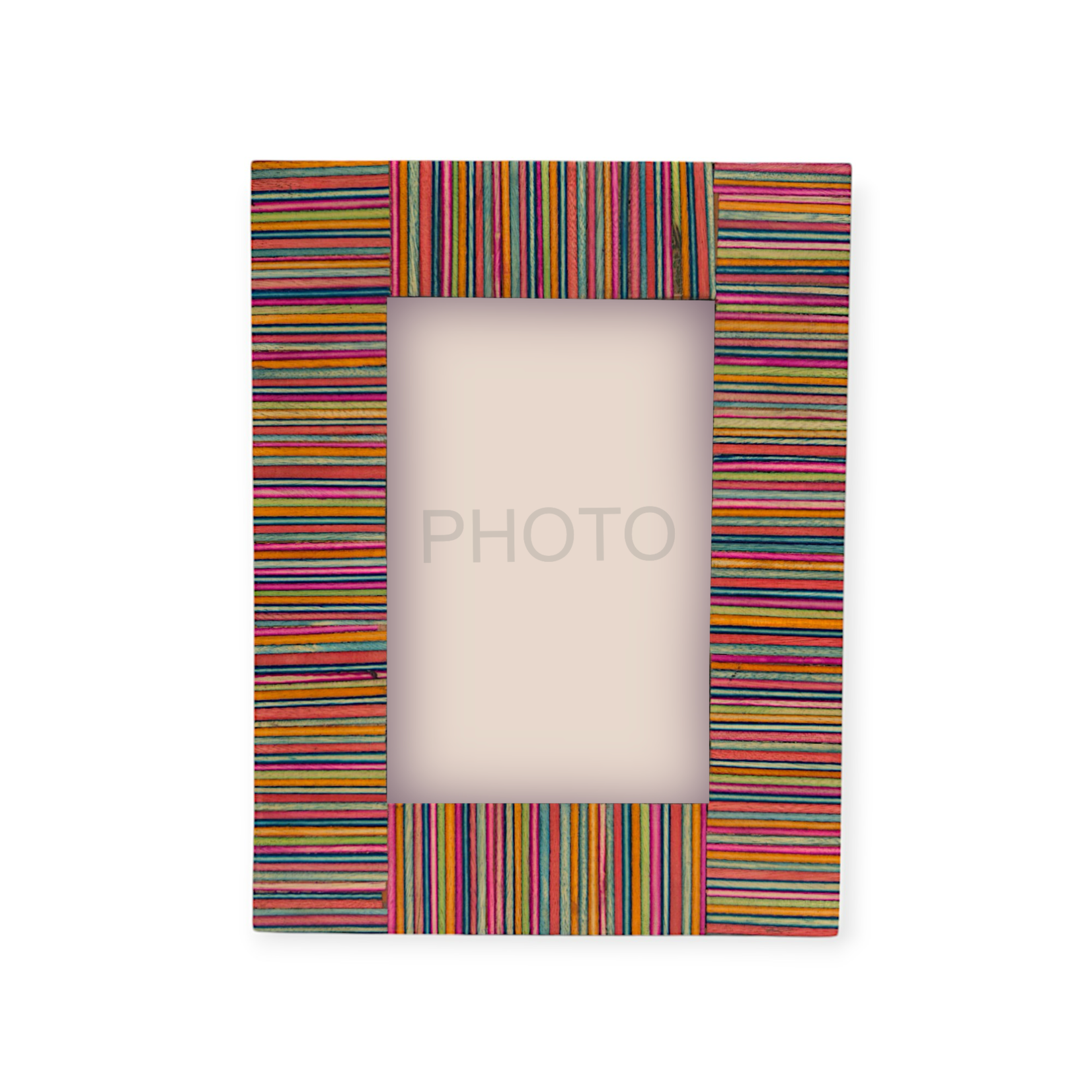 Paper High Dhari Papri Wood Multicolor Photo Frame