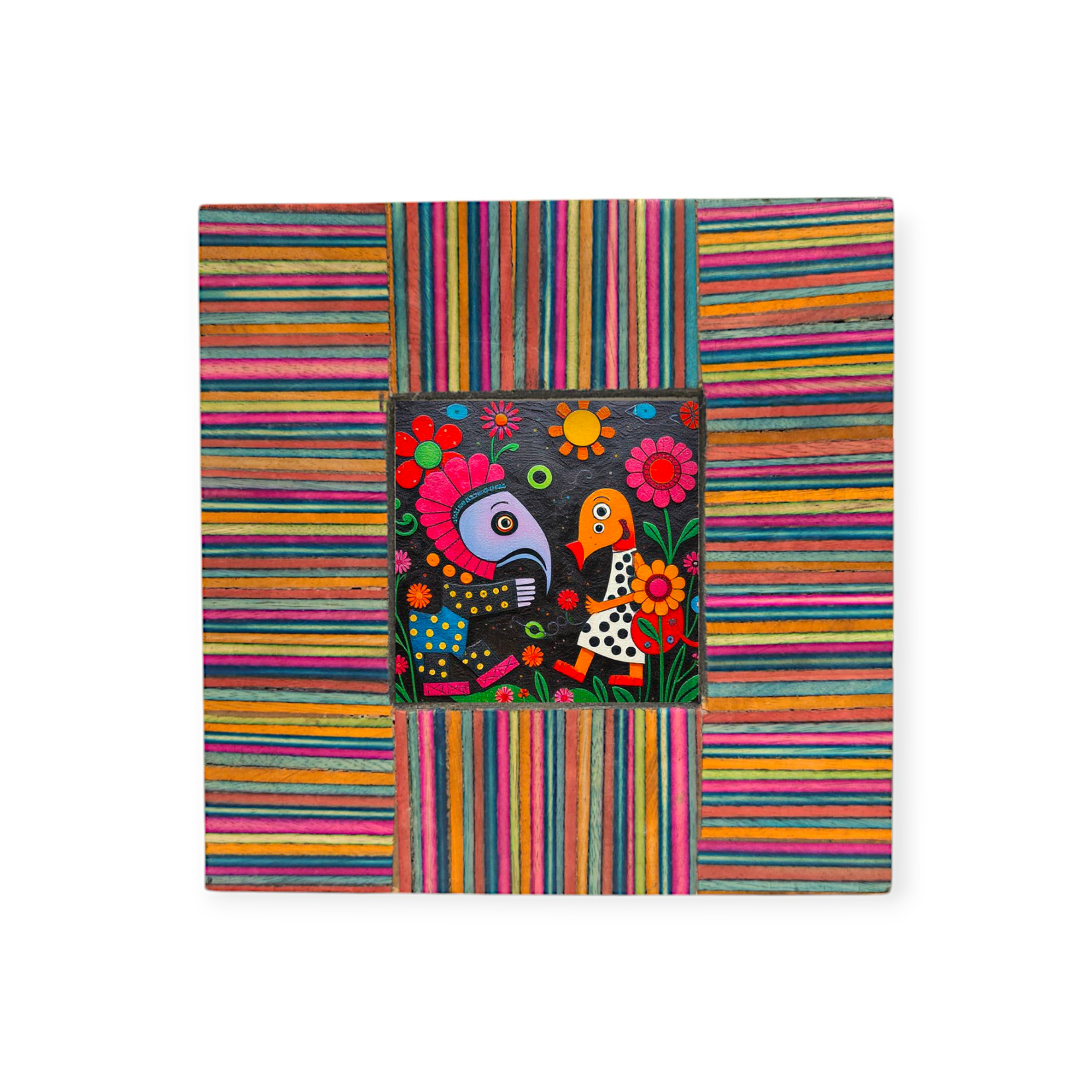Paper High Dhari Papri Wood Multicolor Photo Frame
