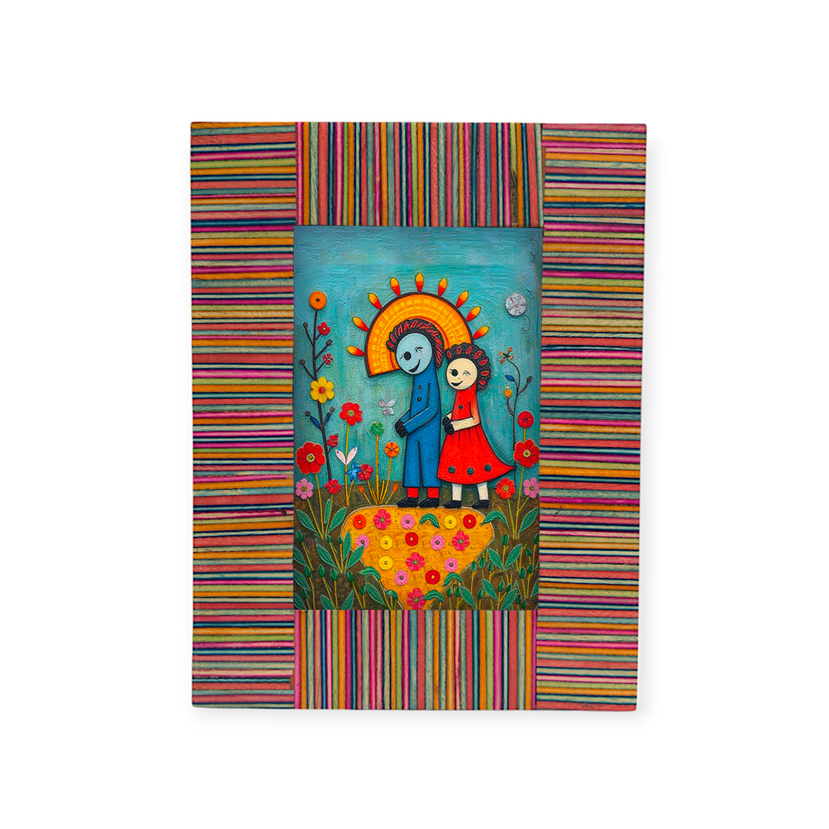 Paper High Dhari Papri Wood Multicolor Photo Frame