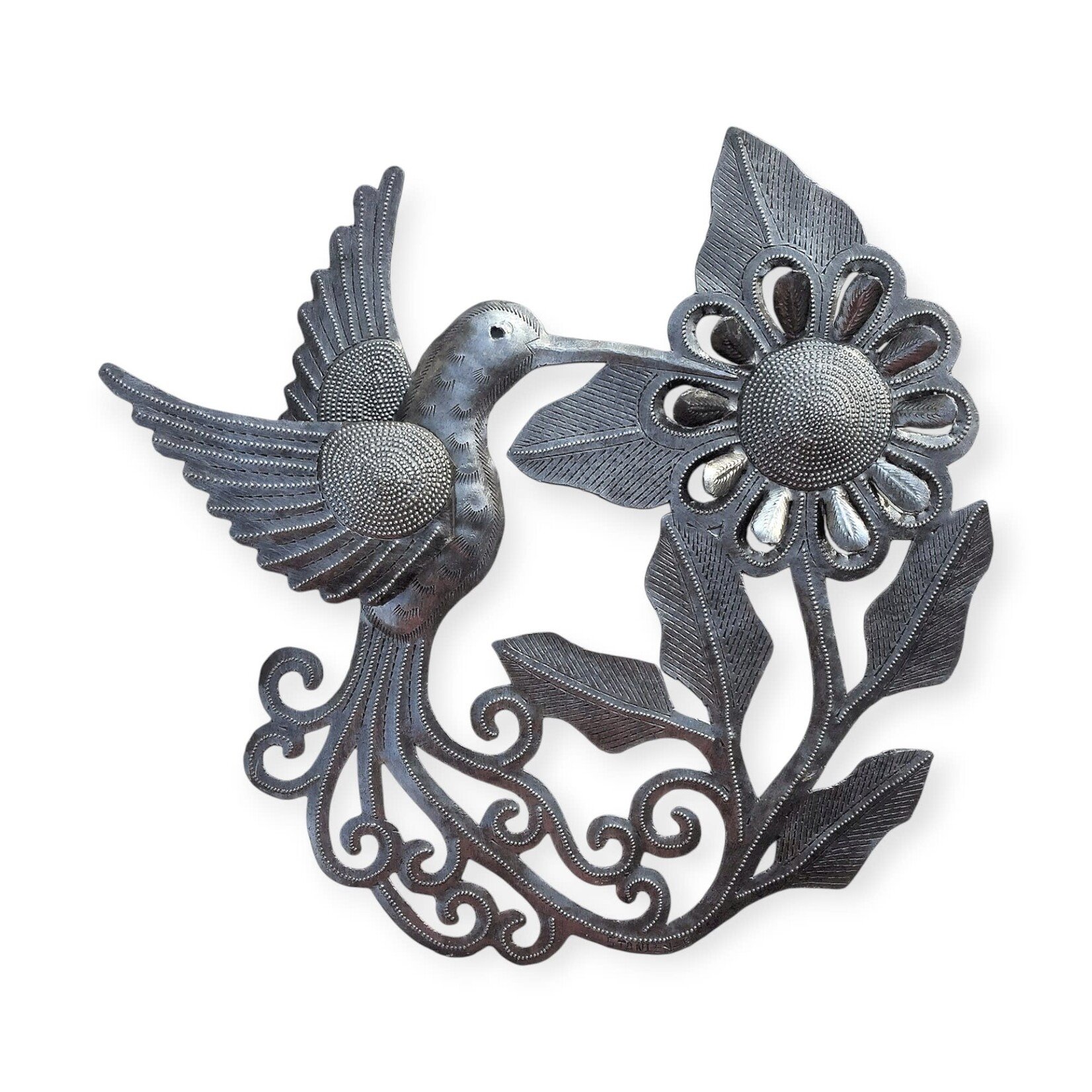 Haiti Fair Trade~ It's Cactus Blooming Flower with Hummingbird Wall Art
