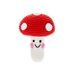 Pebble Whimsical Red Mushroom Rattle