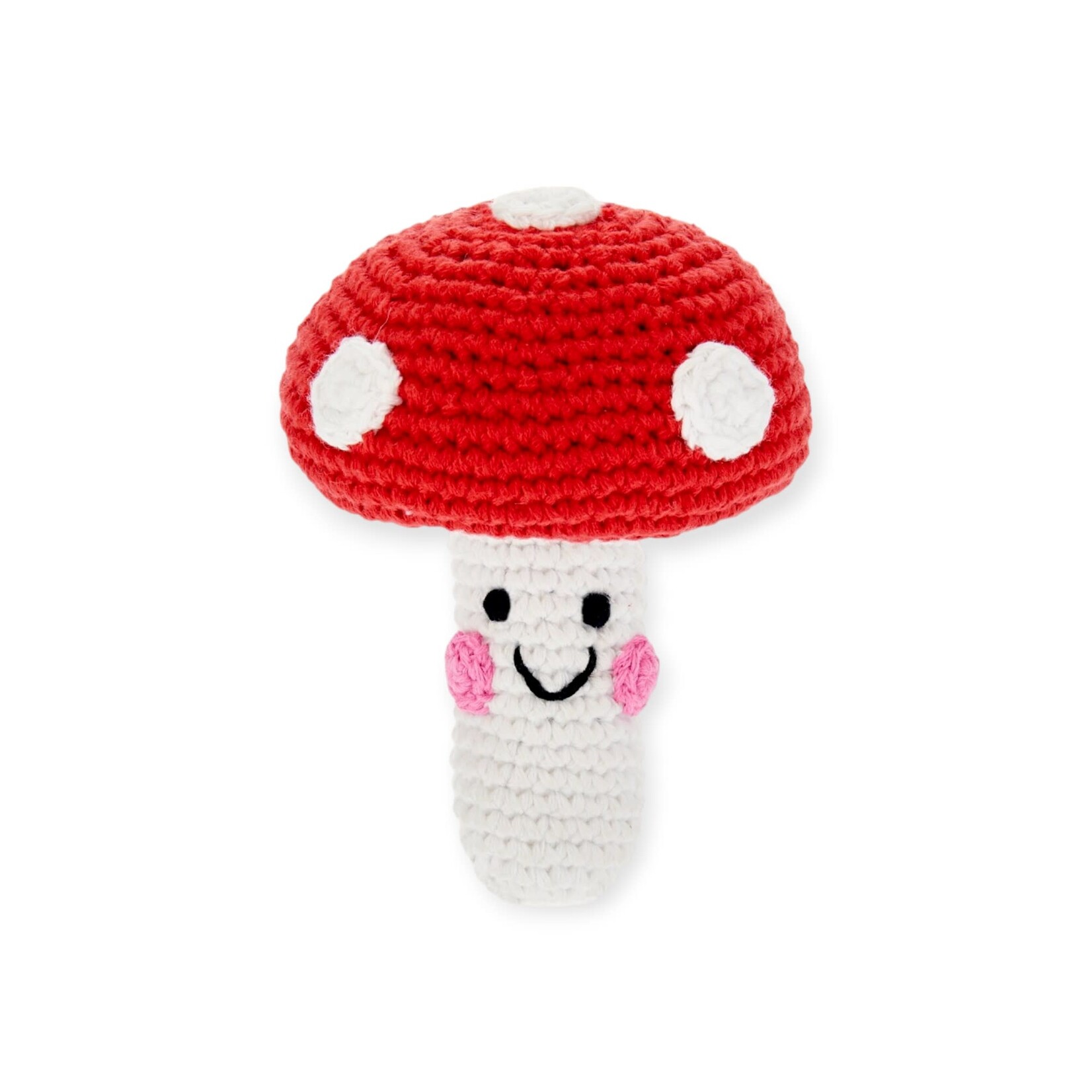 Pebble Whimsical Red Mushroom Rattle