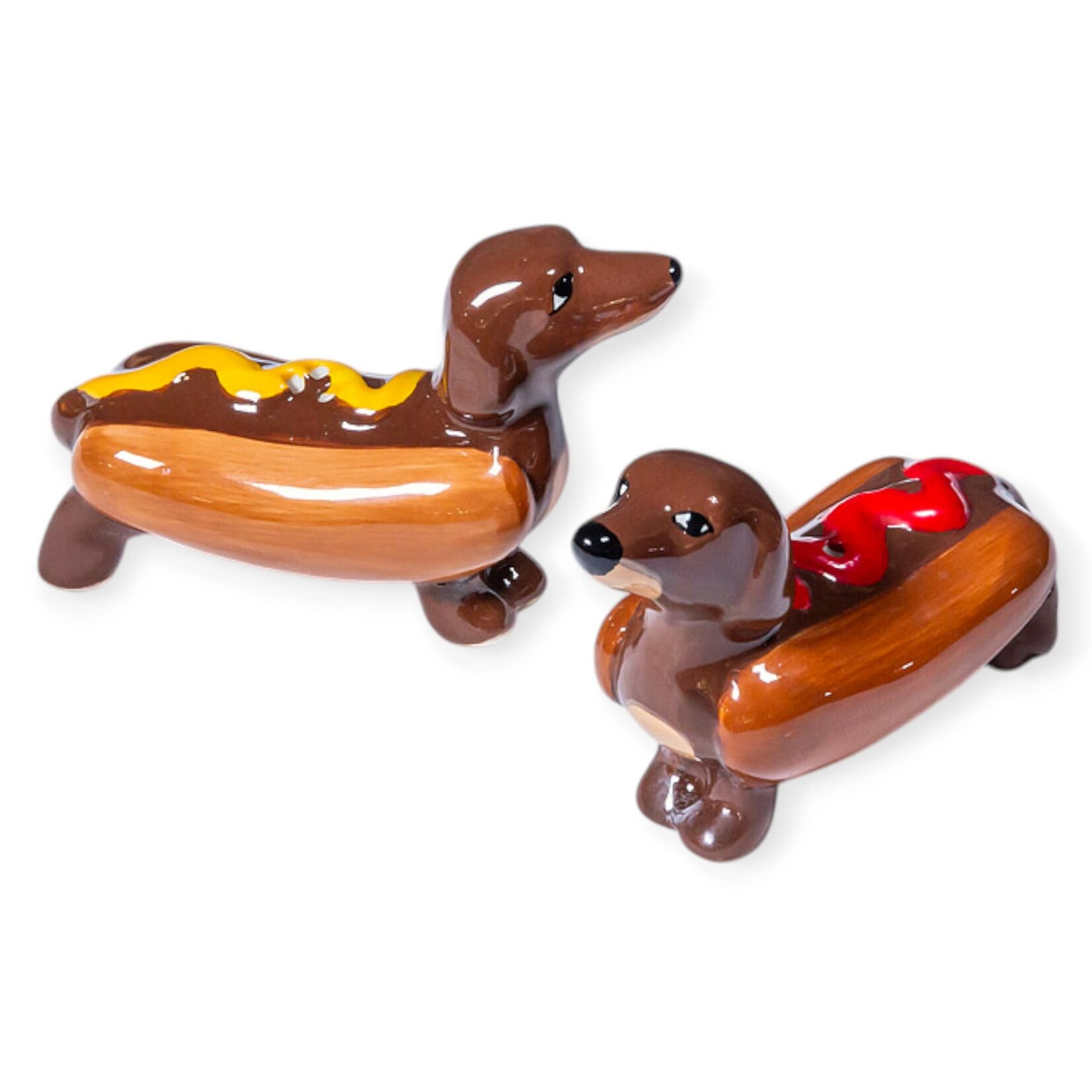 Abbott Dachshunds in Hot Dogs Salt & Pepper Shakers