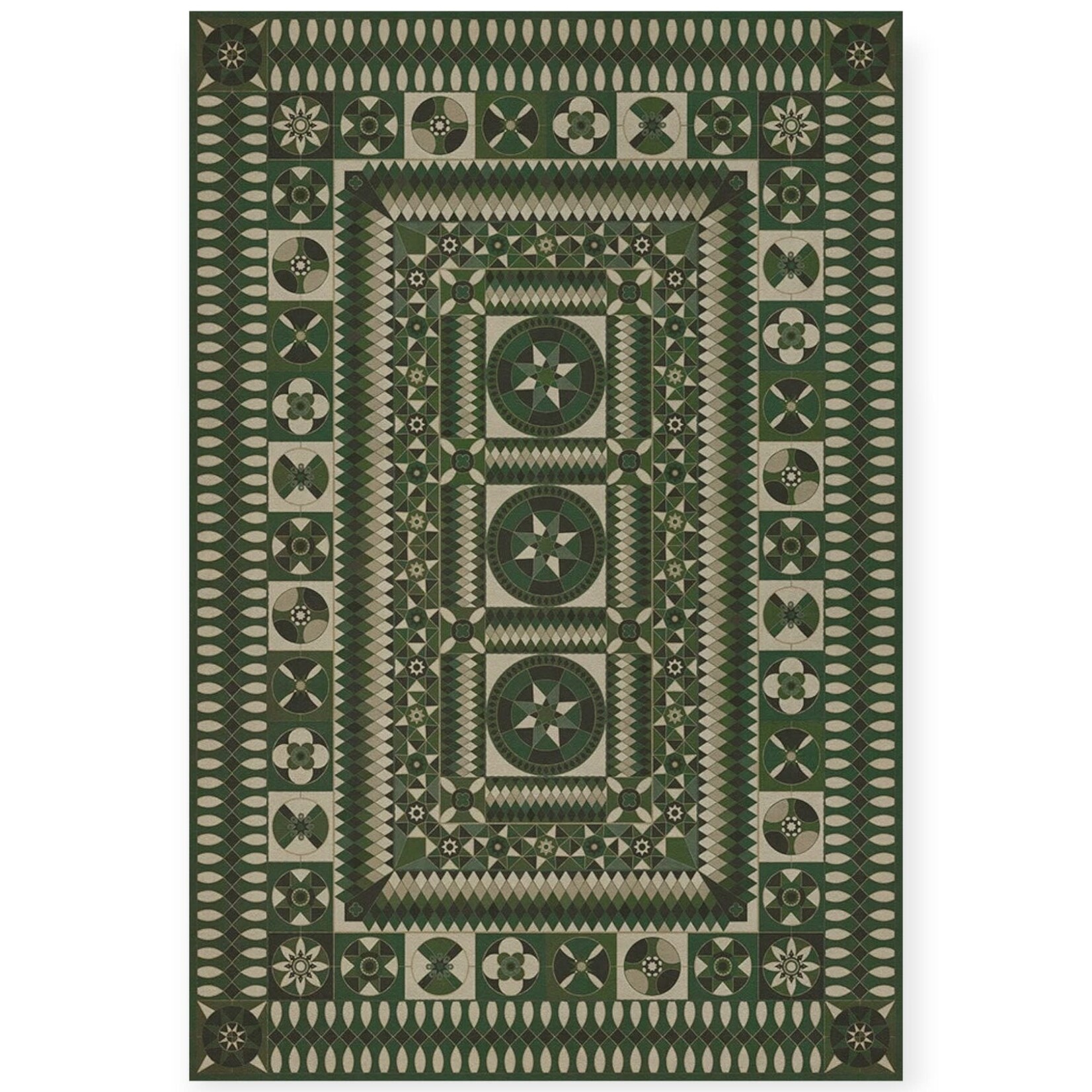 Soldiers Quilt Vintage Vinyl Floorcloths