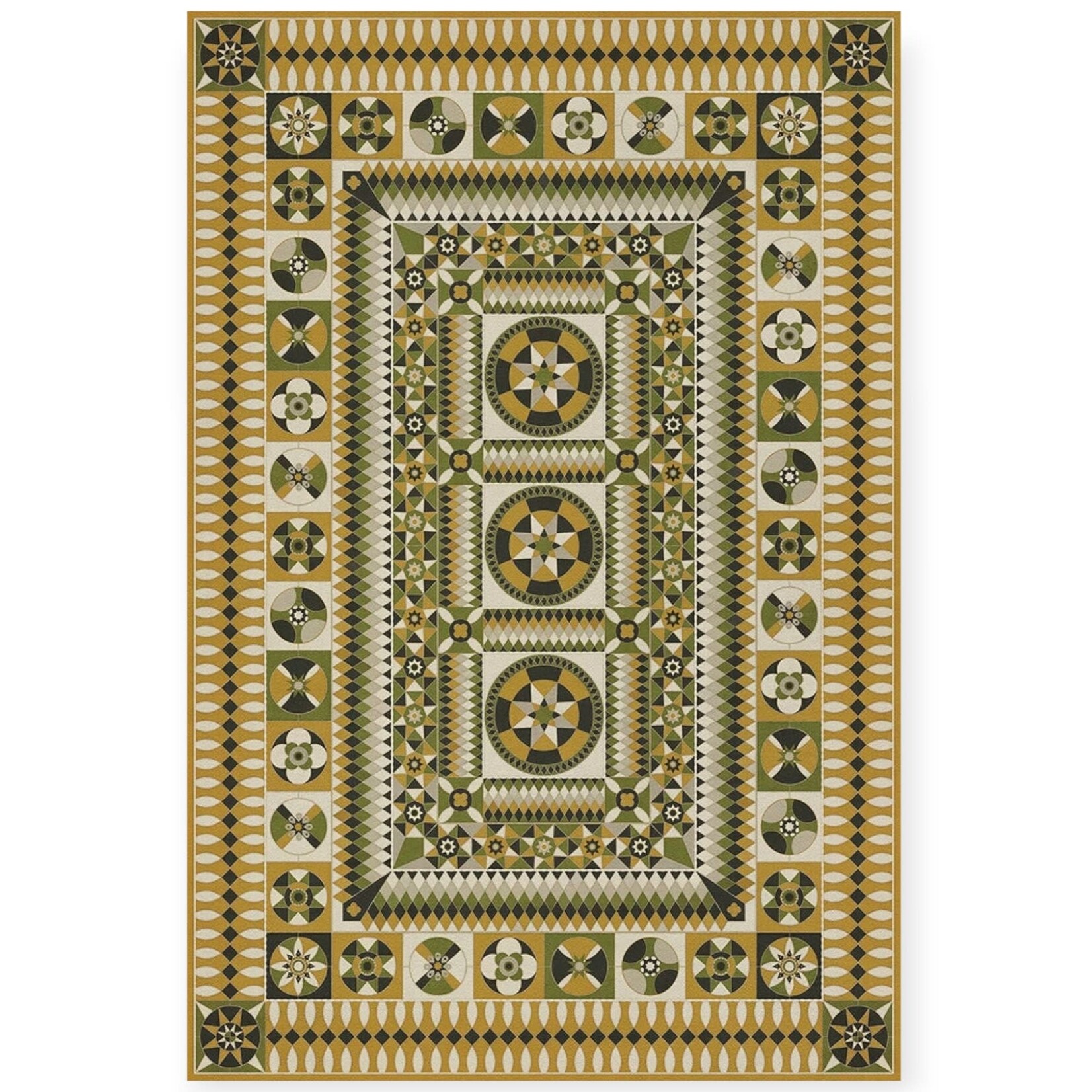 Soldiers Quilt Vintage Vinyl Floorcloths