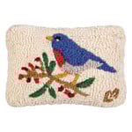 Bluebird and Berries Pillow