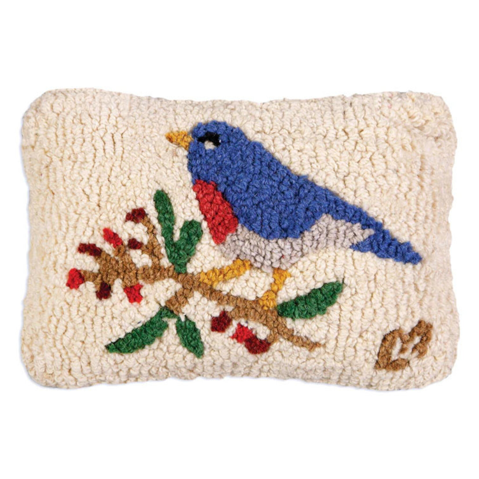Bluebird and Berries Pillow