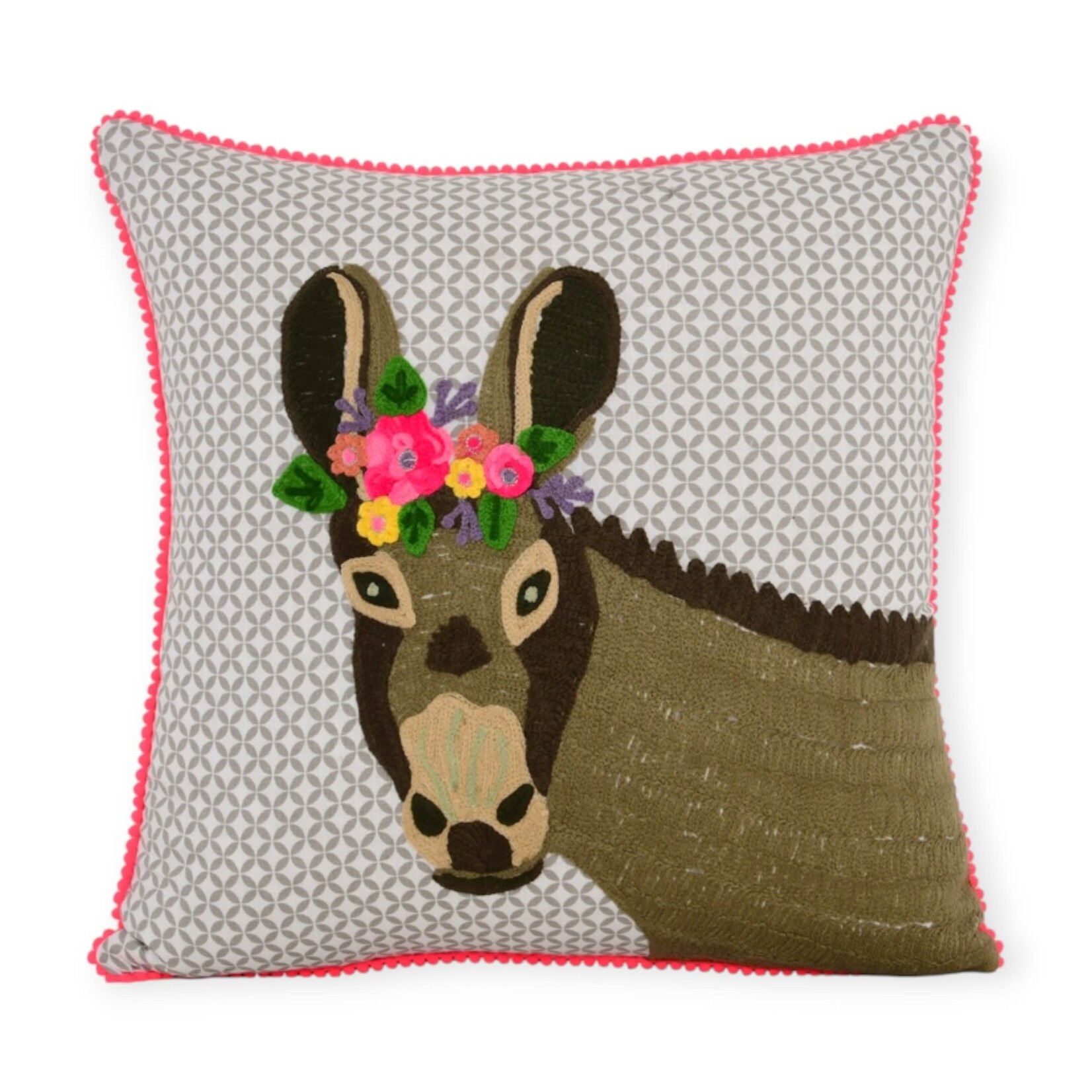 Karma Living Hello Donkey Pillow
