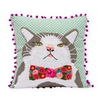 Karma Living Cat Floral Bowtie Pillow
