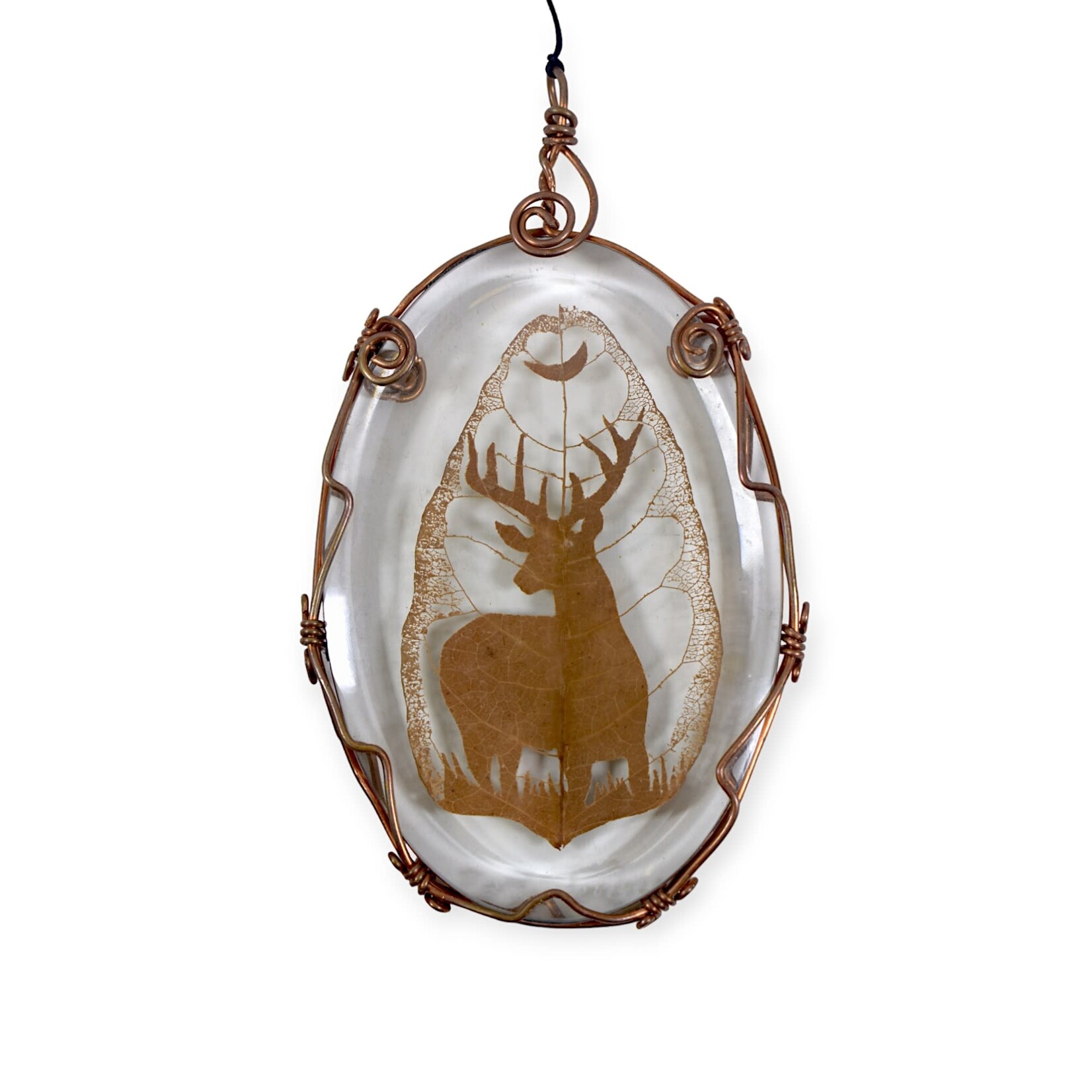 Jesus Leal Cut Leaf Deer Hanging Pendant