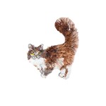 Fluffy Cat Brooch