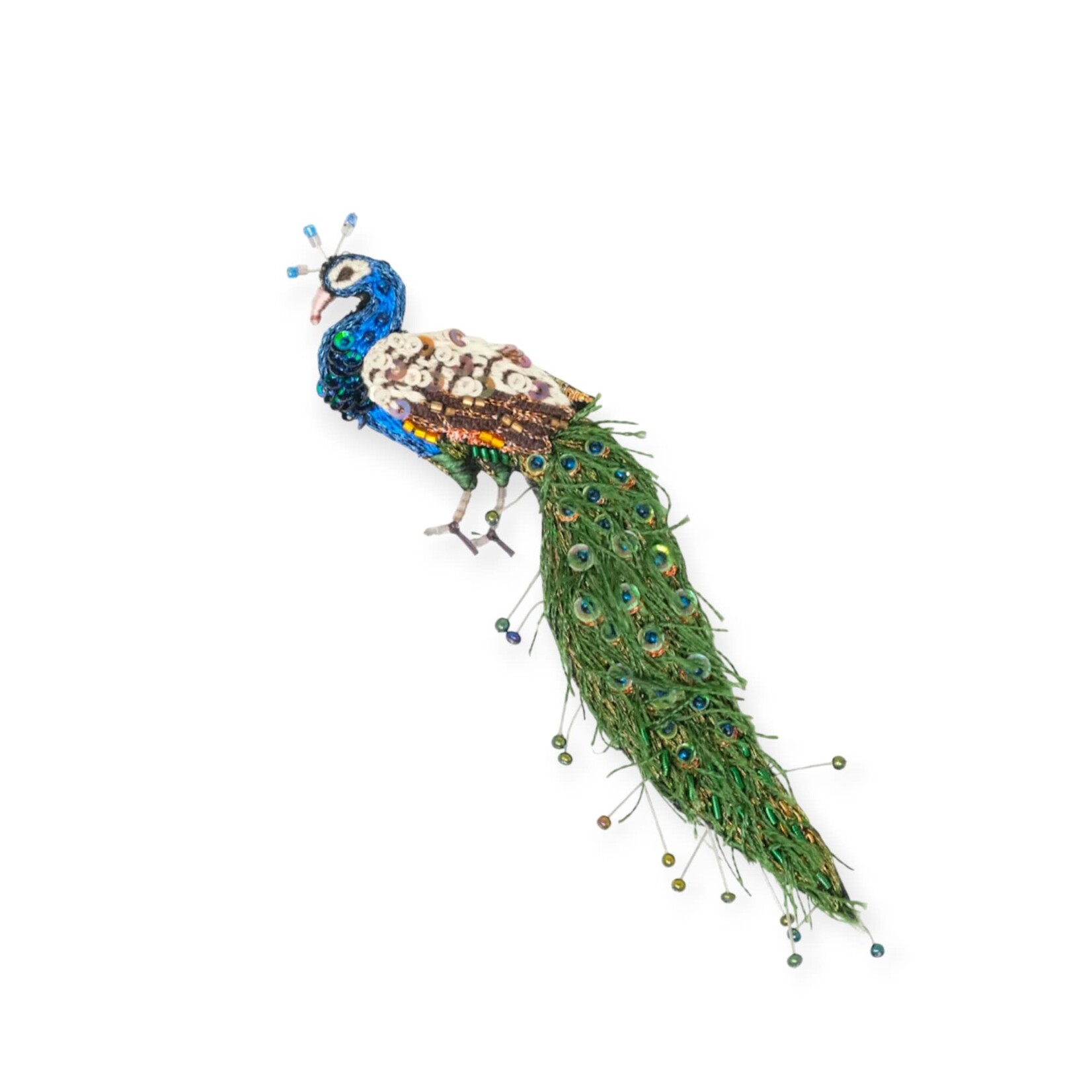 Jeweled Peacock Brooch